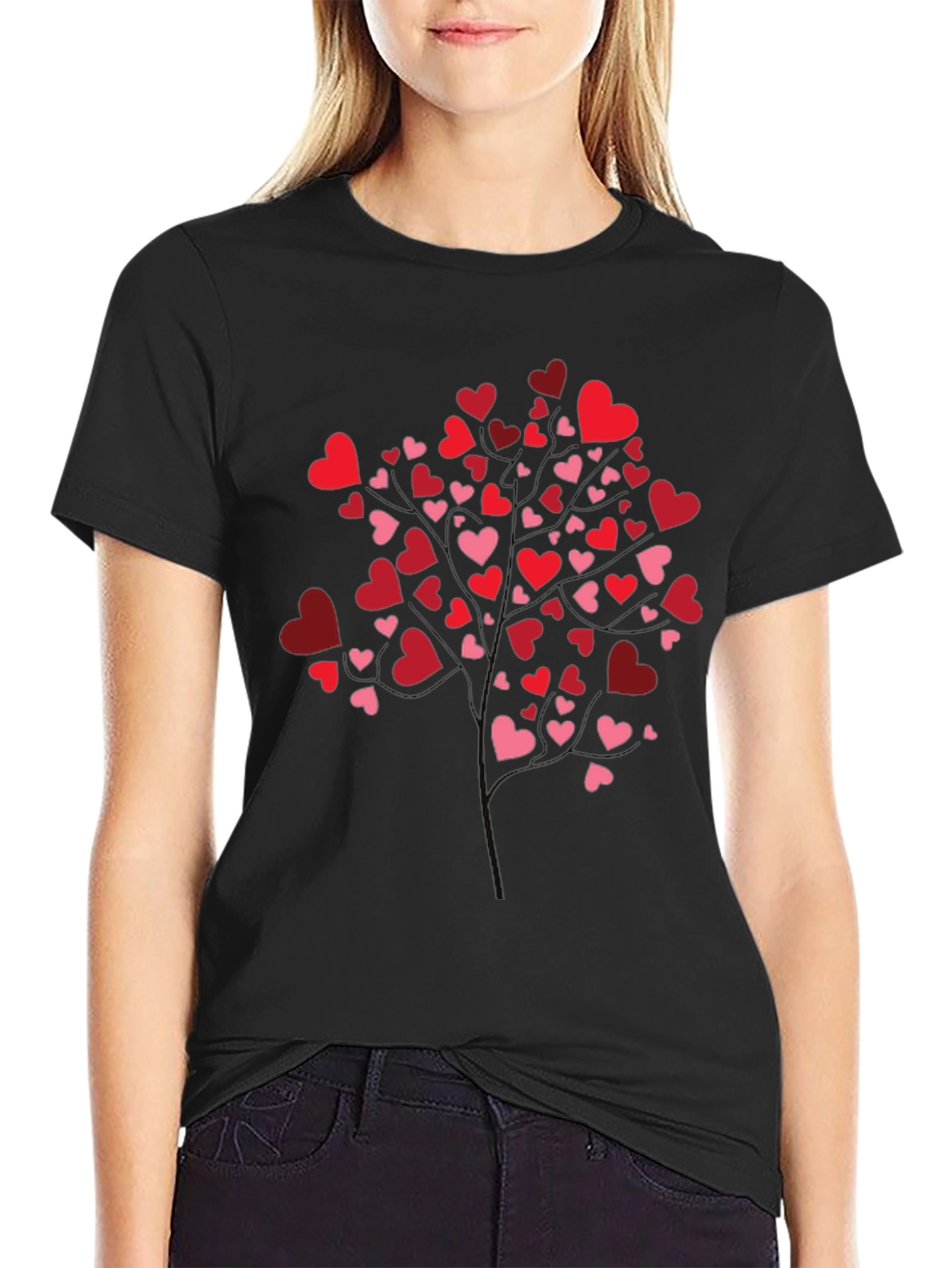 Heart Tree Graphic Tee - Black