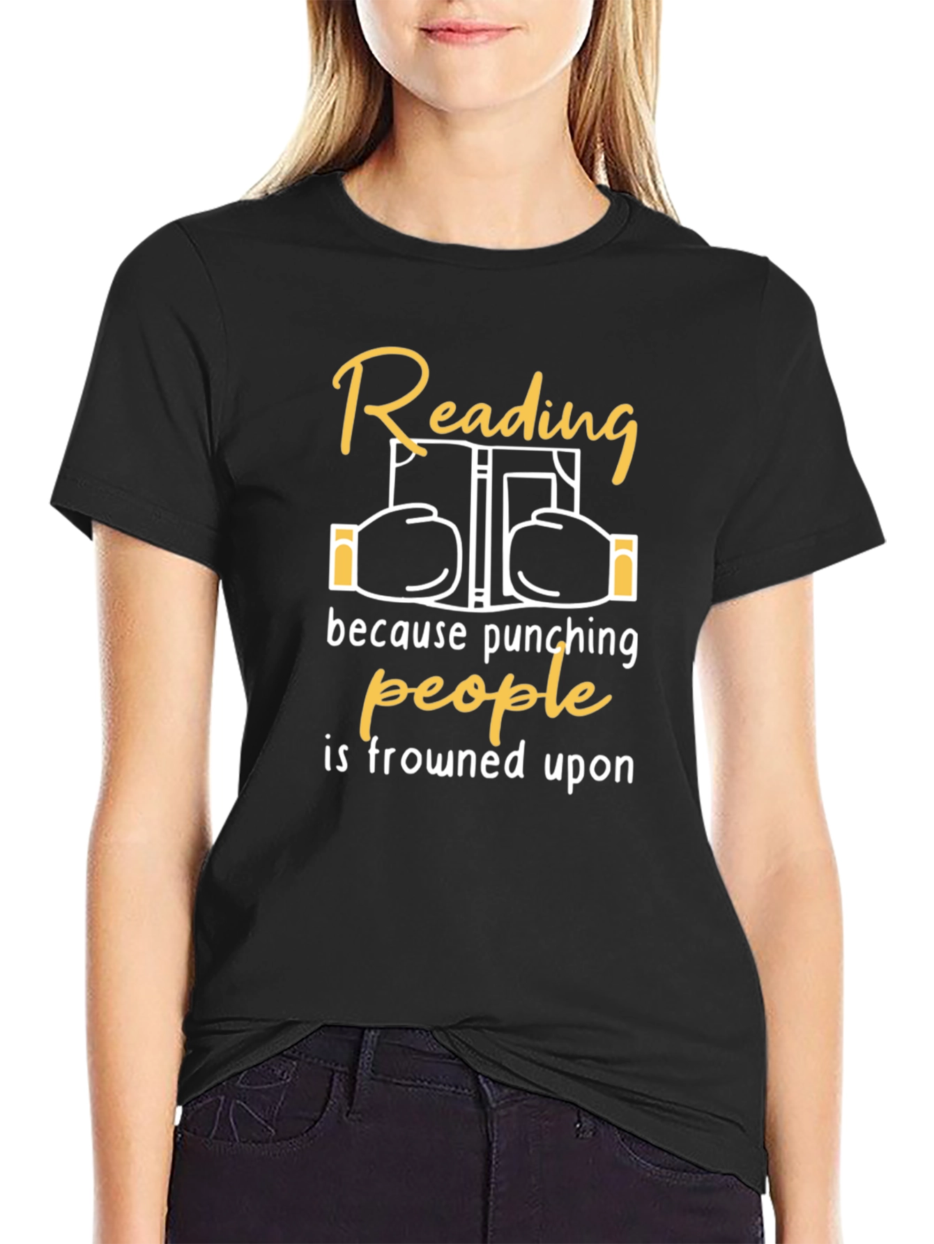 Reading Over Punching T-Shirt - Funny Book Lover Tee