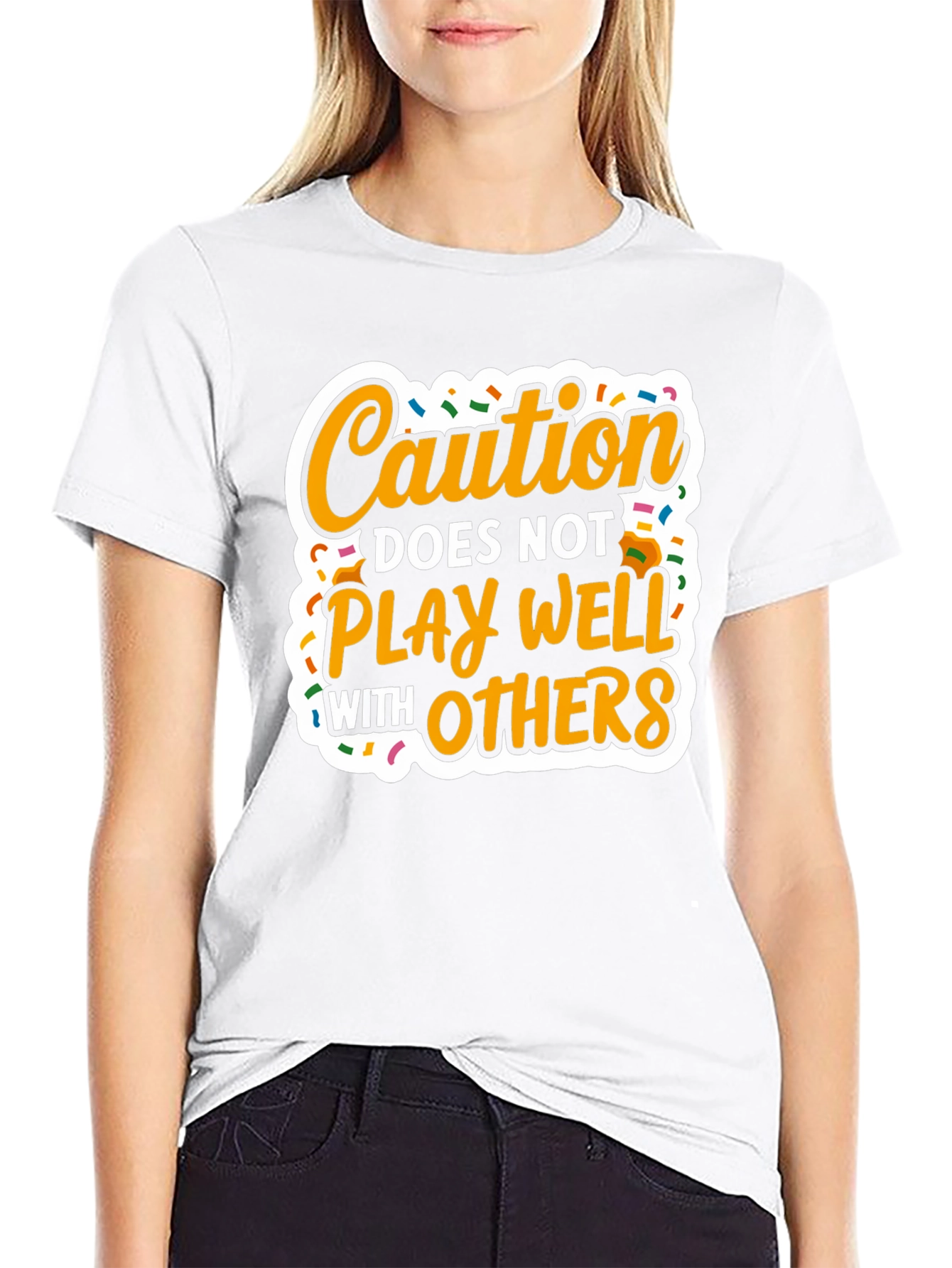 Caution Doesnt Play Well with Others - Graphic T-Shirt