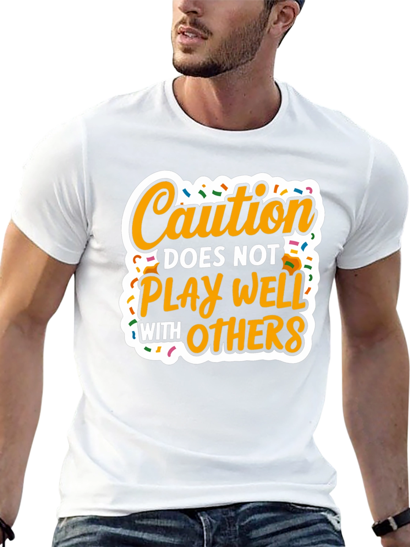 Caution Doesnt Play Well with Others - Graphic T-Shirt