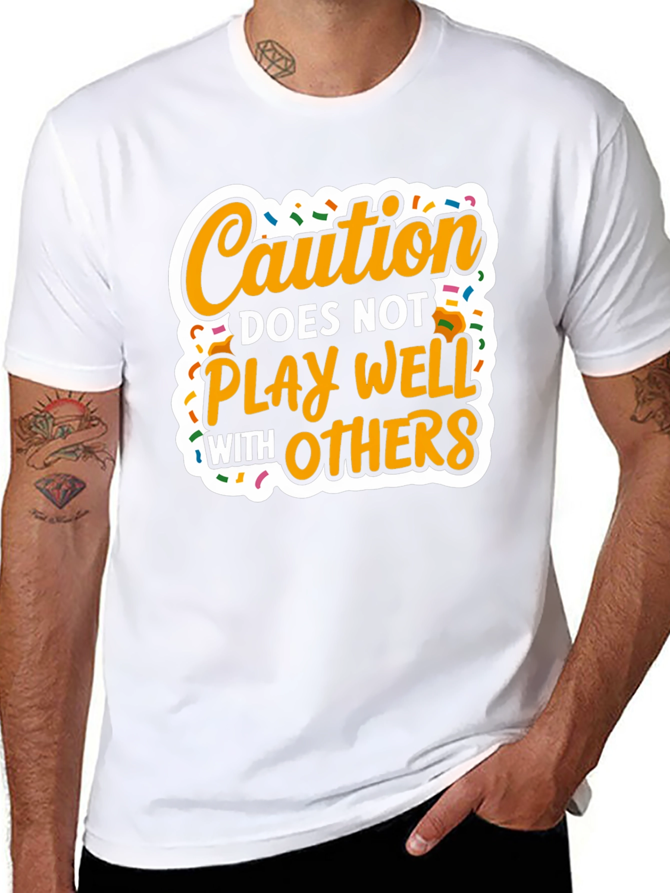 Caution Doesnt Play Well with Others - Graphic T-Shirt