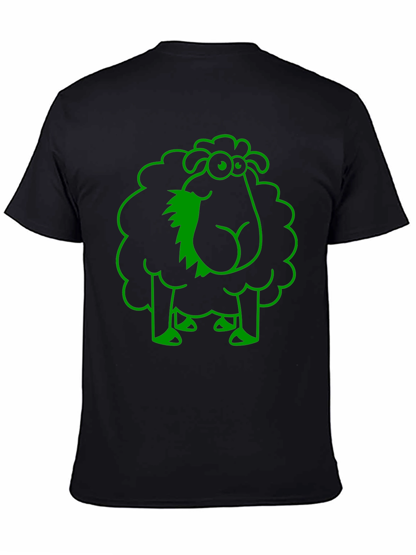 Funny Sheep Graphic Tee - Black Cotton T-Shirt