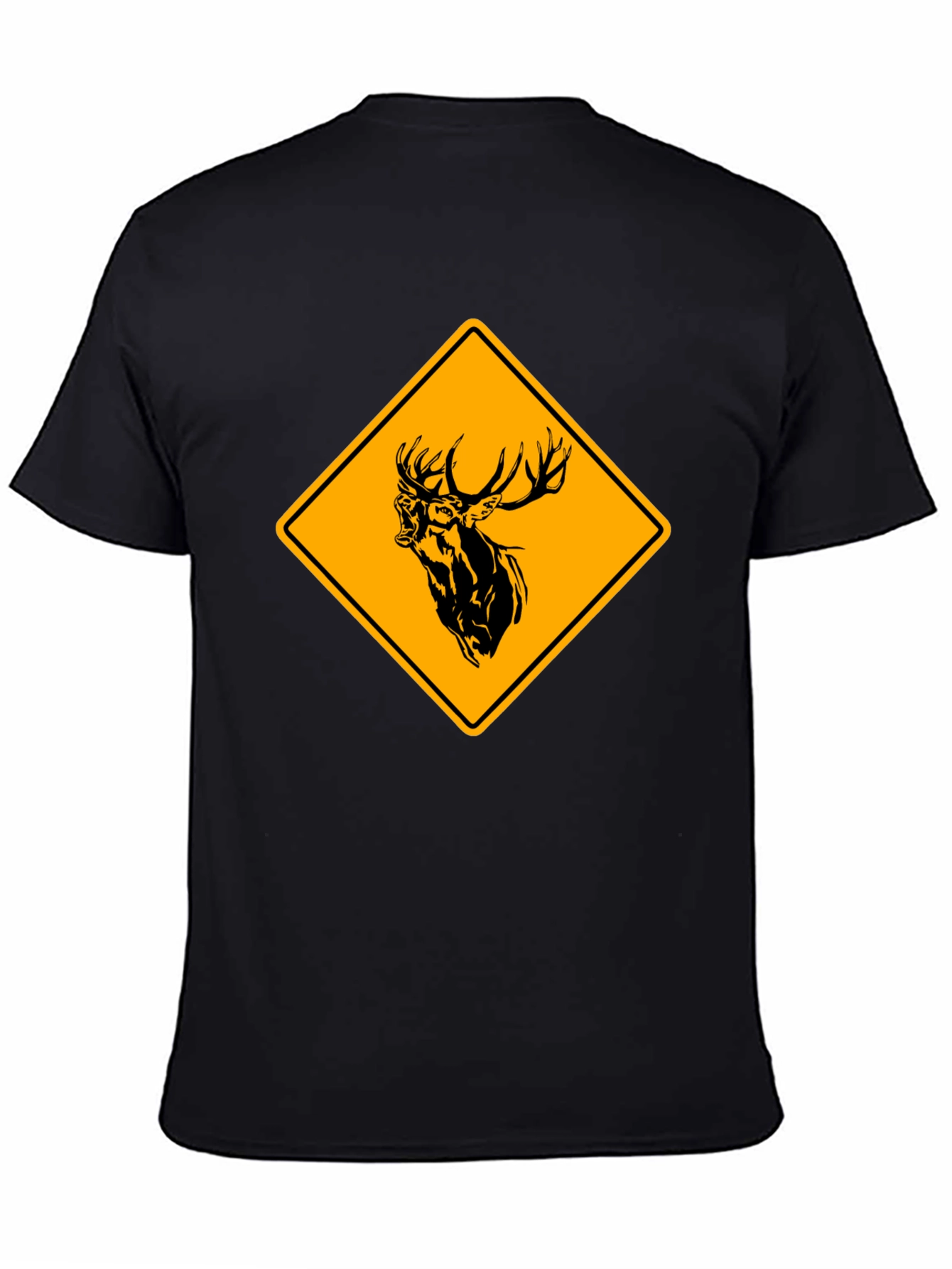 Deer Crossing T-Shirt - Black Cotton Graphic Tee