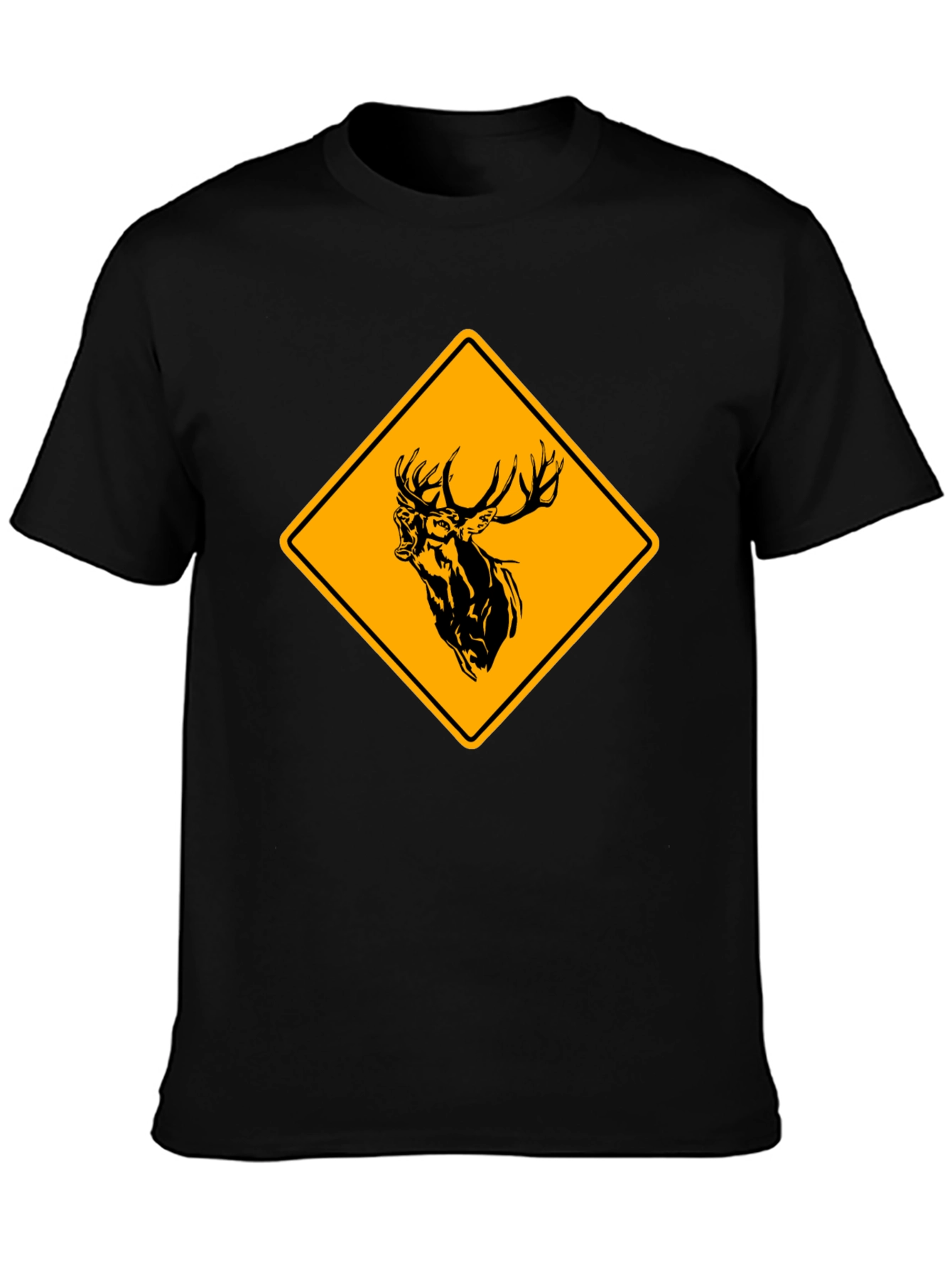 Deer Crossing T-Shirt - Black Cotton Graphic Tee