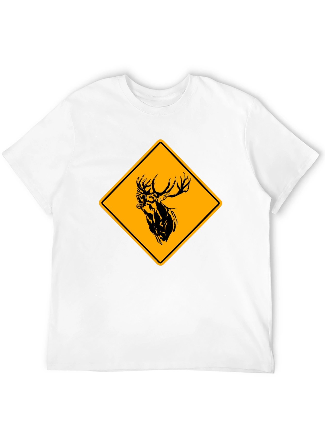 Deer Crossing T-Shirt - Black Cotton Graphic Tee