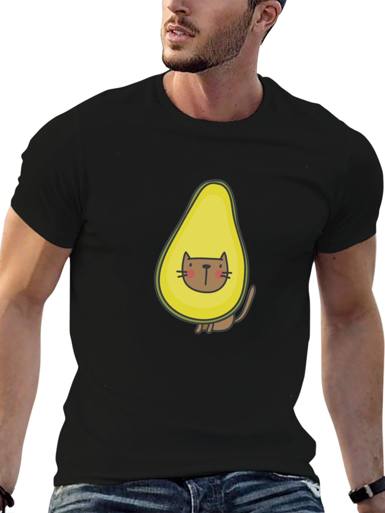 Avocado Cat T-Shirt - Funny Graphic Tee