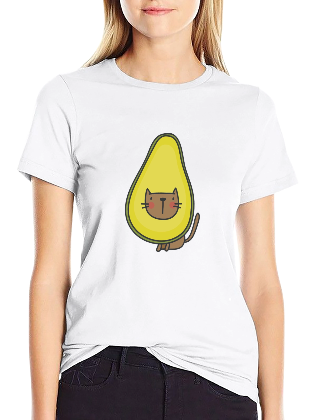 Avocado Cat T-Shirt - Funny Graphic Tee