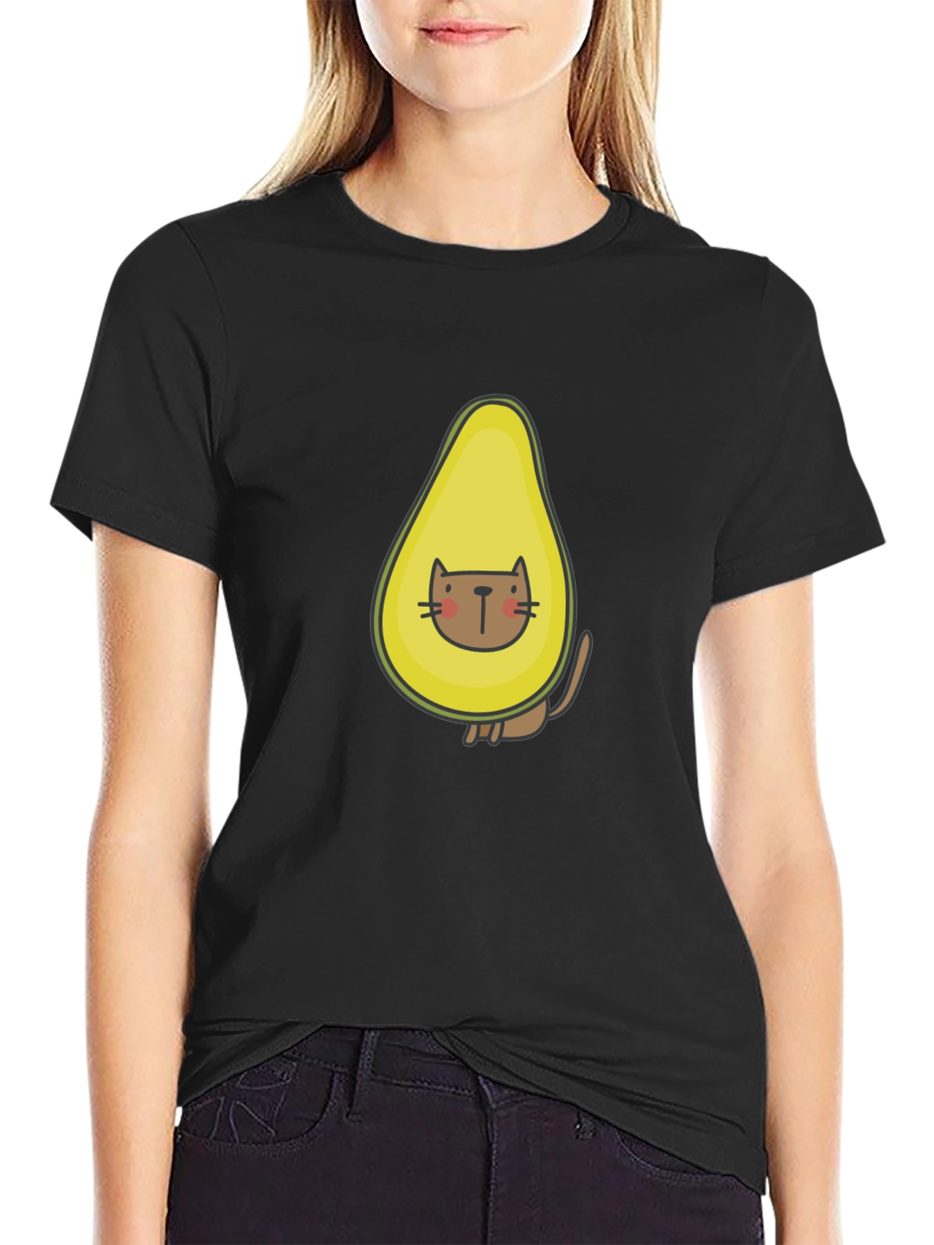 Avocado Cat T-Shirt - Funny Graphic Tee