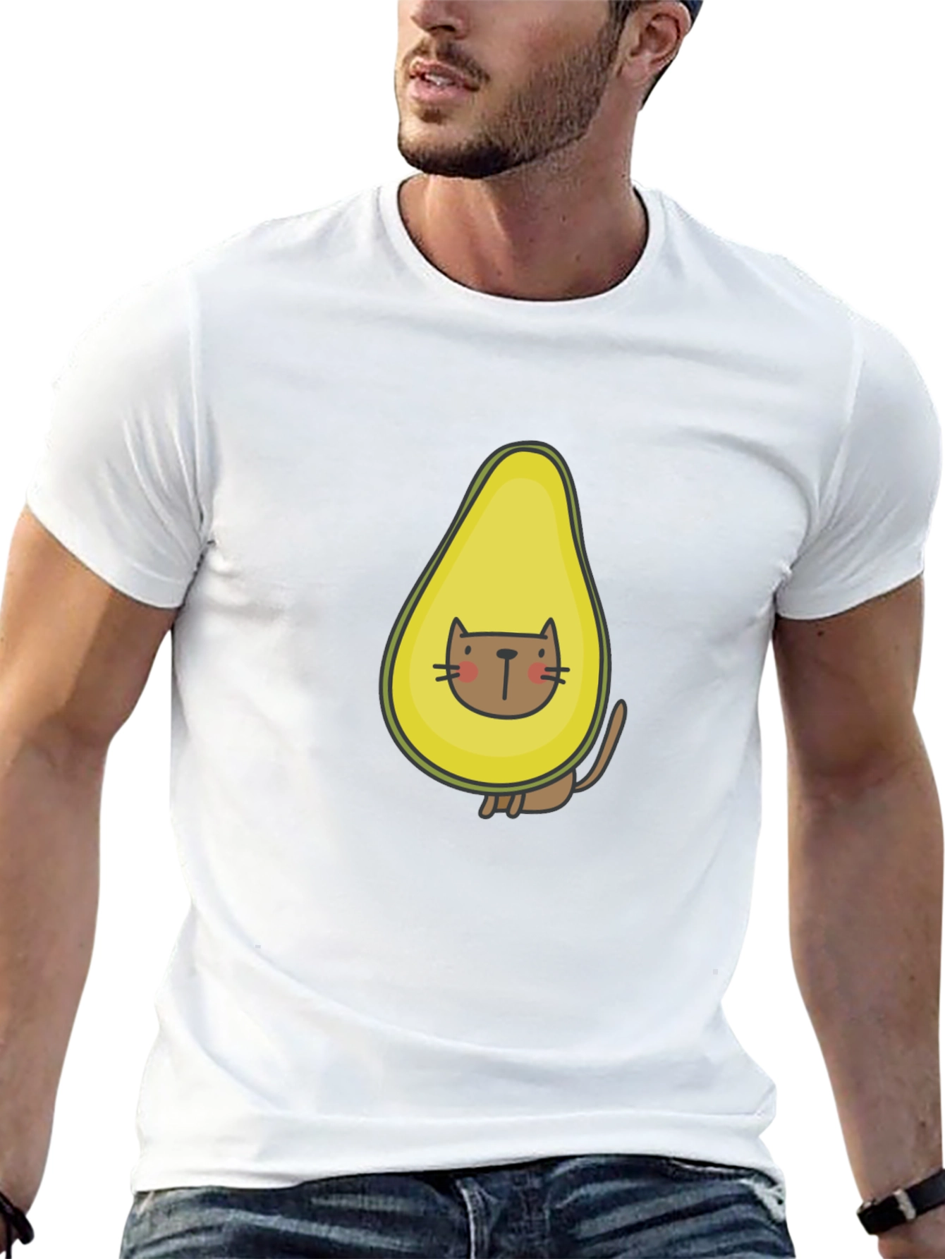 Avocado Cat T-Shirt - Funny Graphic Tee