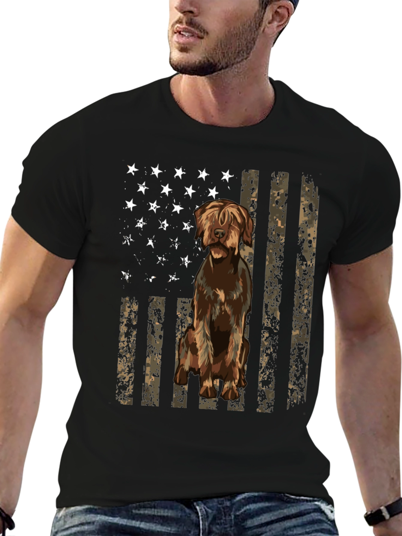 Dog Breed Flag Graphic Tee - Black