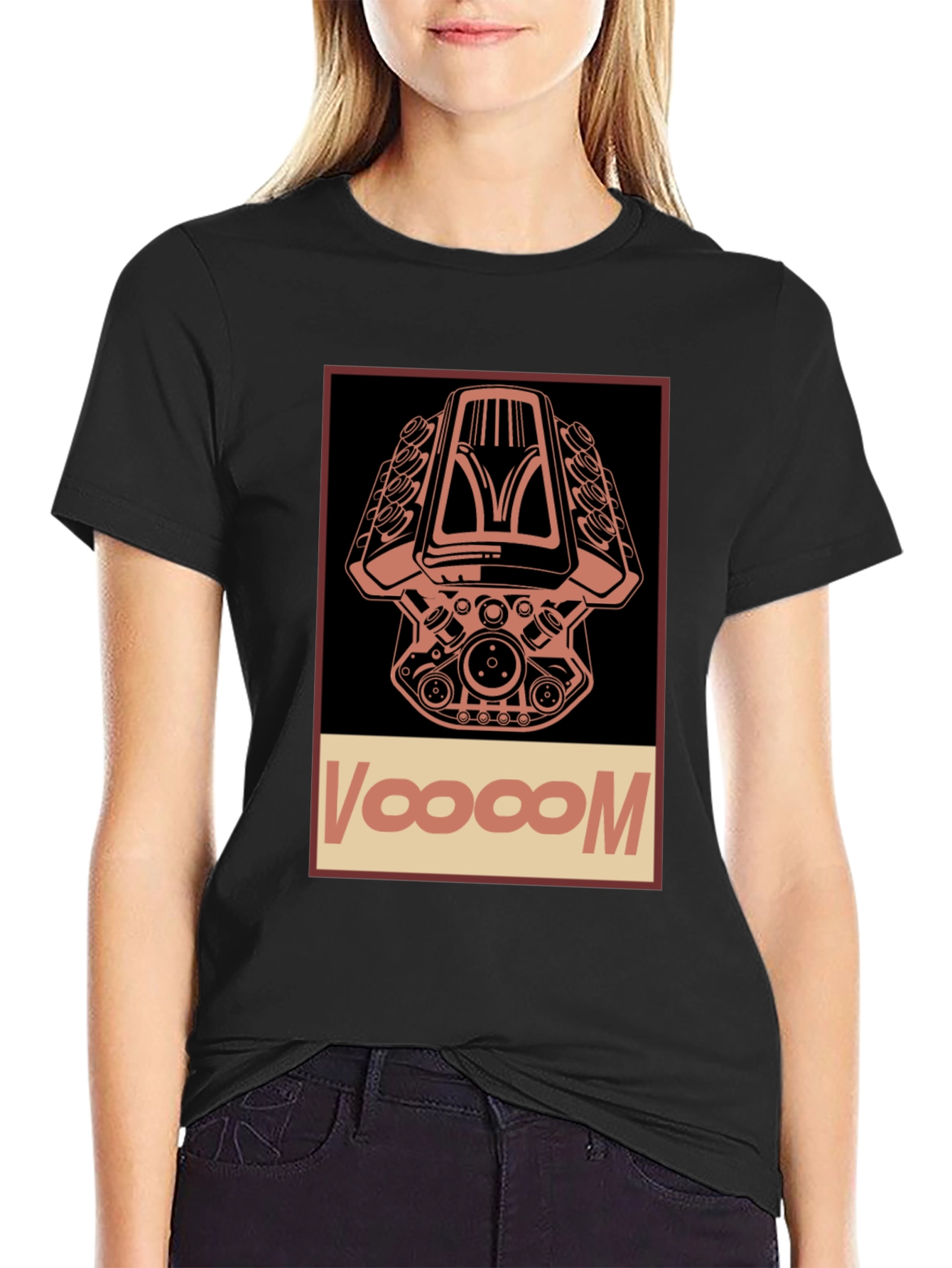 Voooom Engine Graphic T-Shirt - Black Cotton Tee