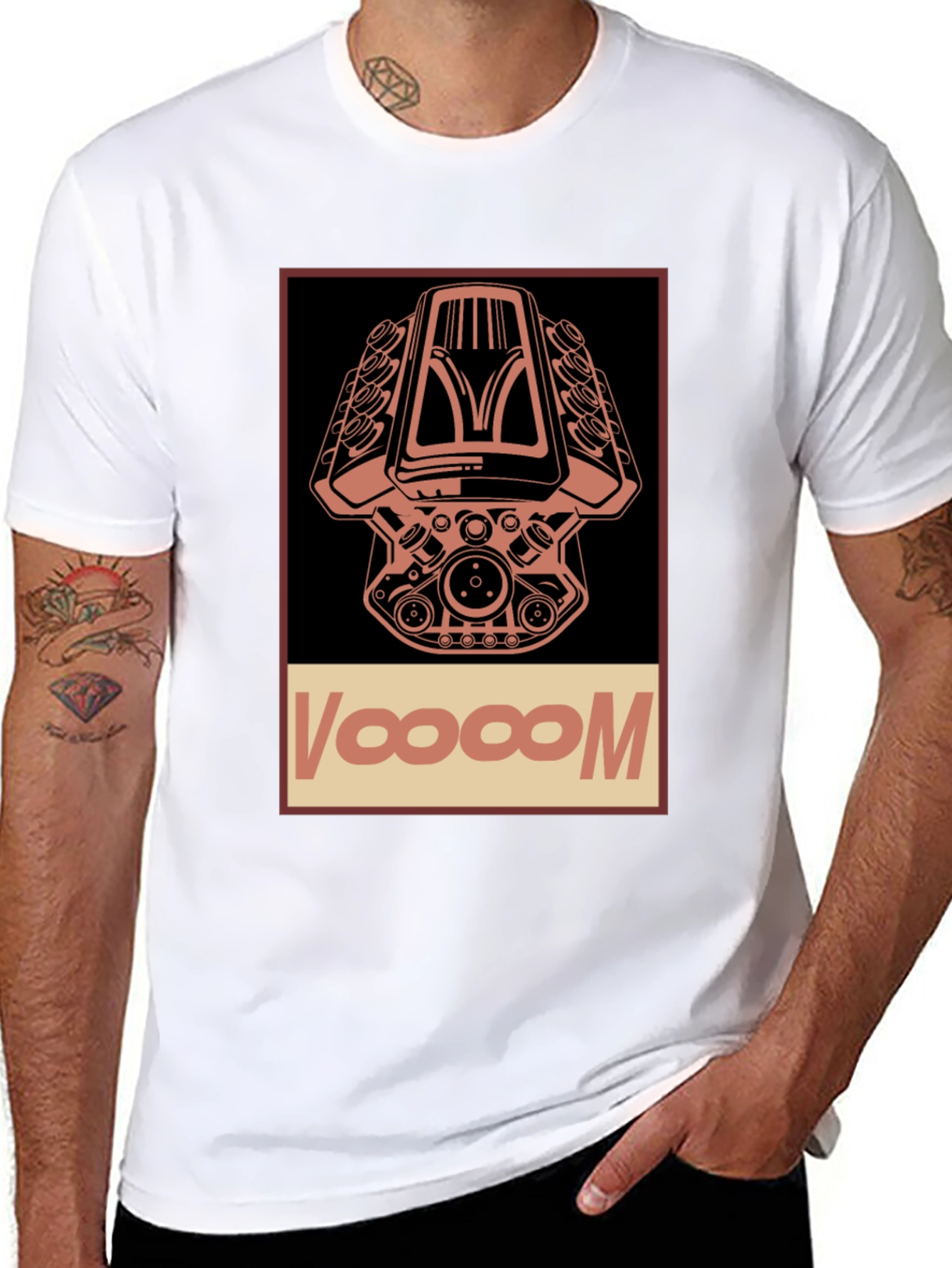 Voooom Engine Graphic T-Shirt - Black Cotton Tee