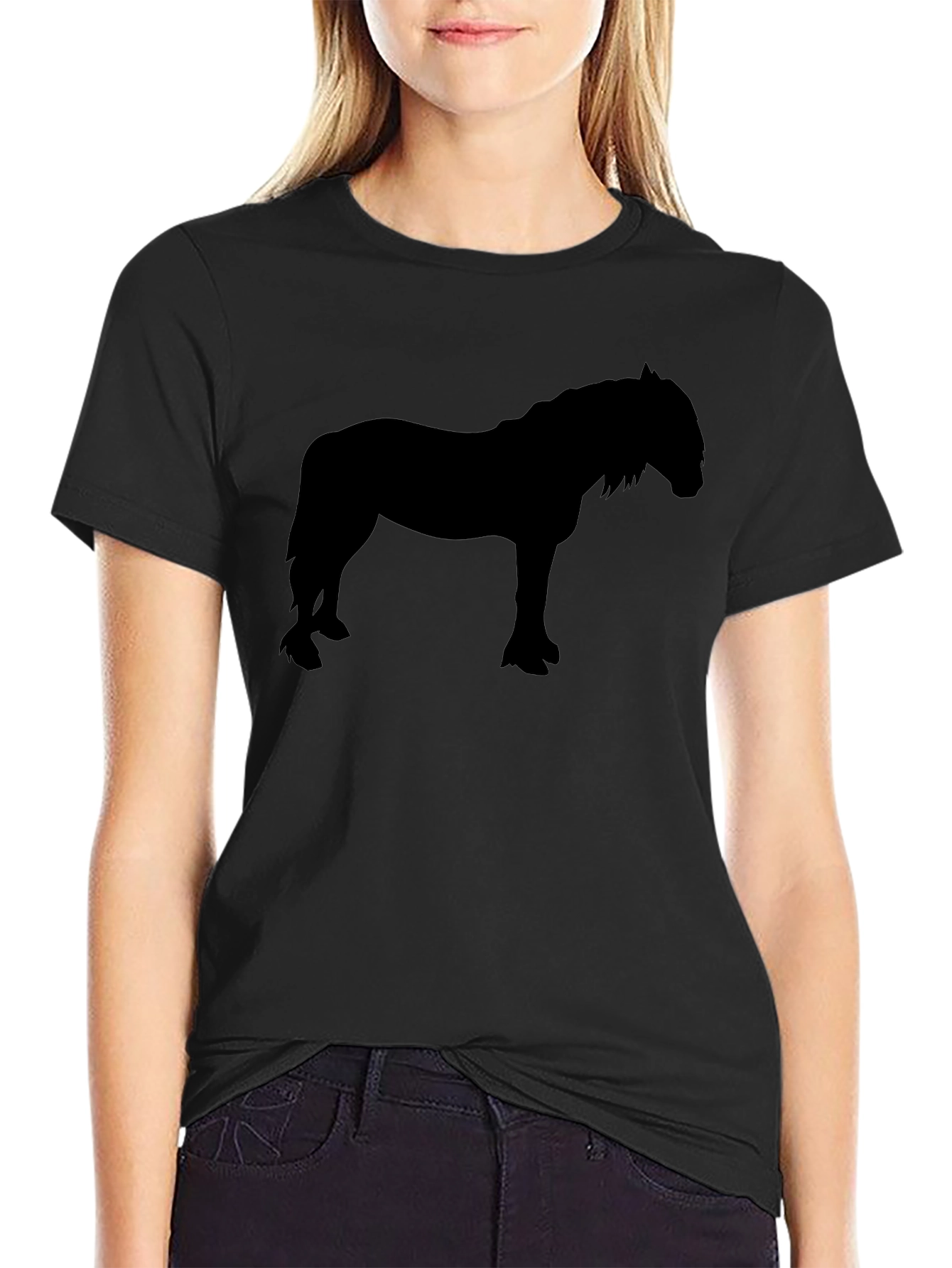Horse Silhouette Black T-Shirt