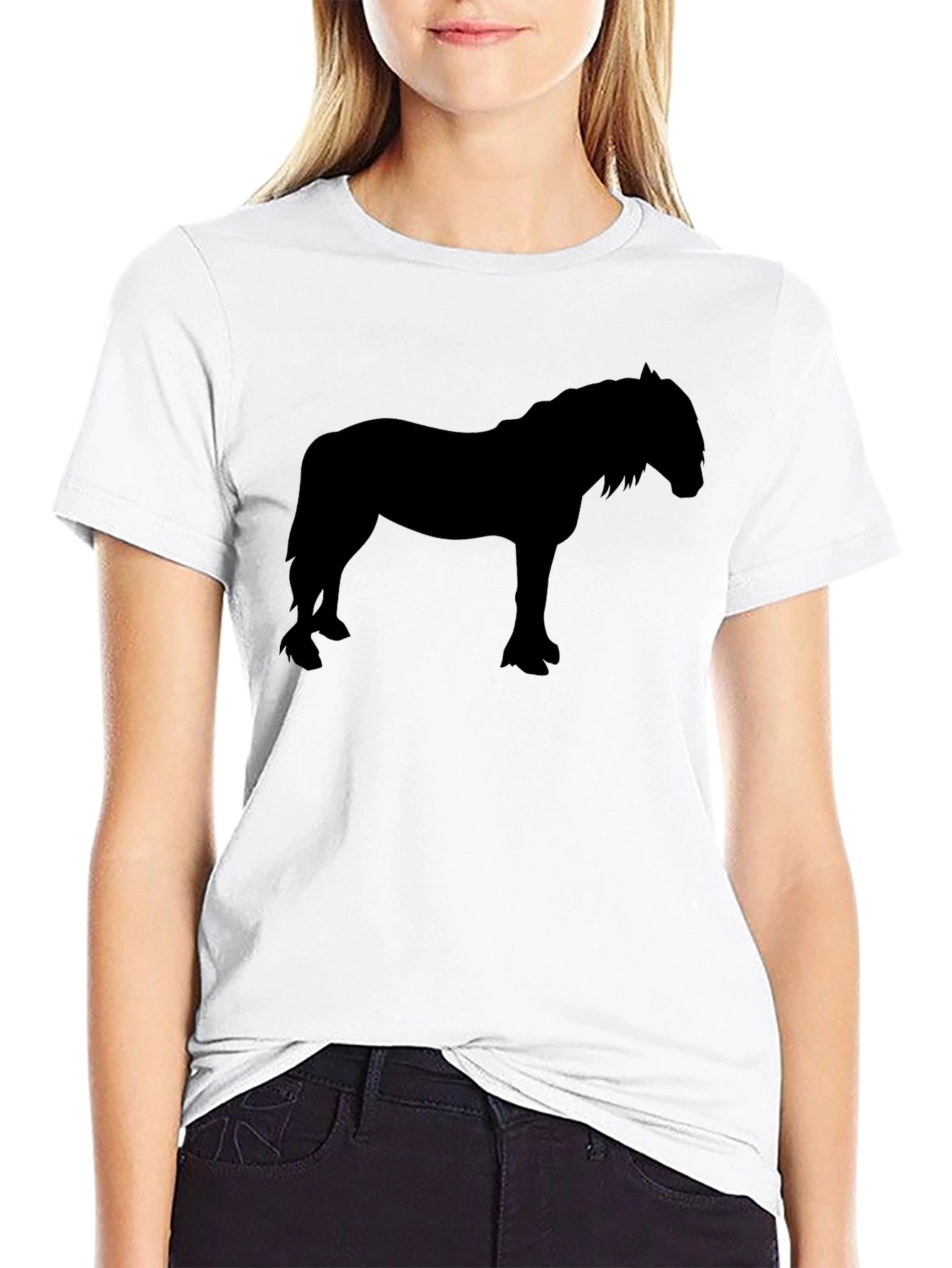 Horse Silhouette Black T-Shirt