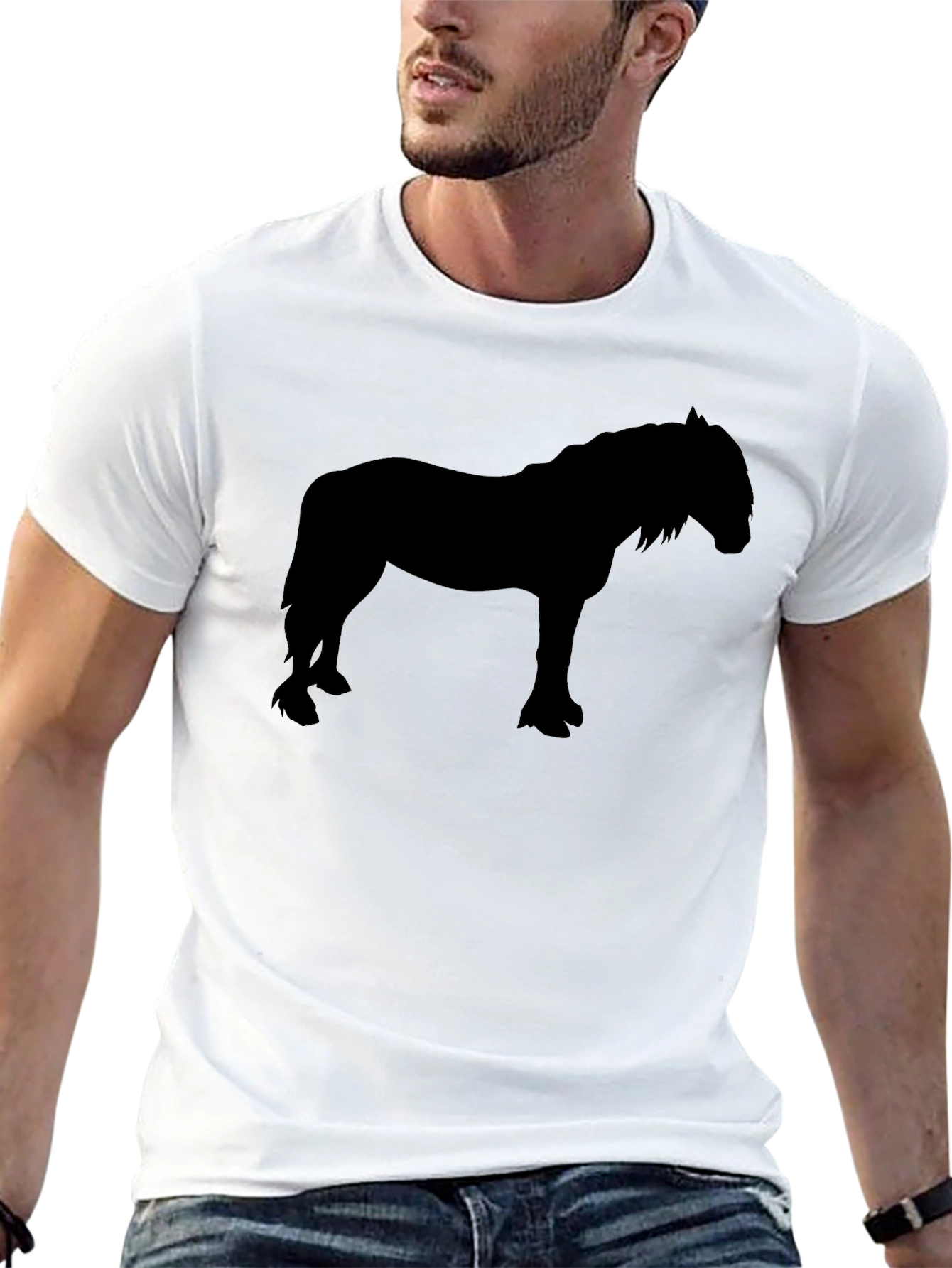 Horse Silhouette Black T-Shirt