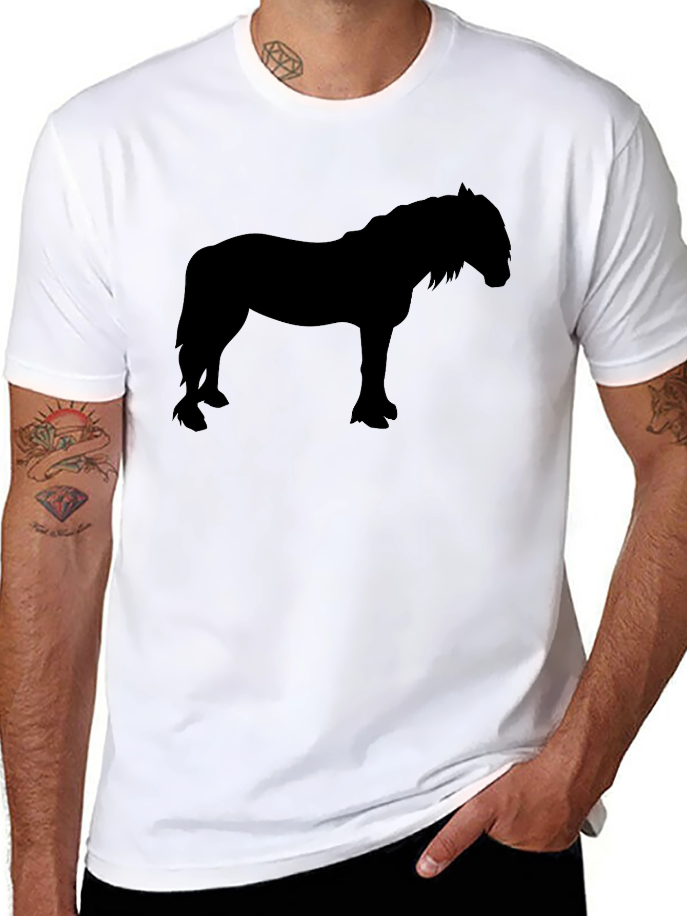 Horse Silhouette Black T-Shirt