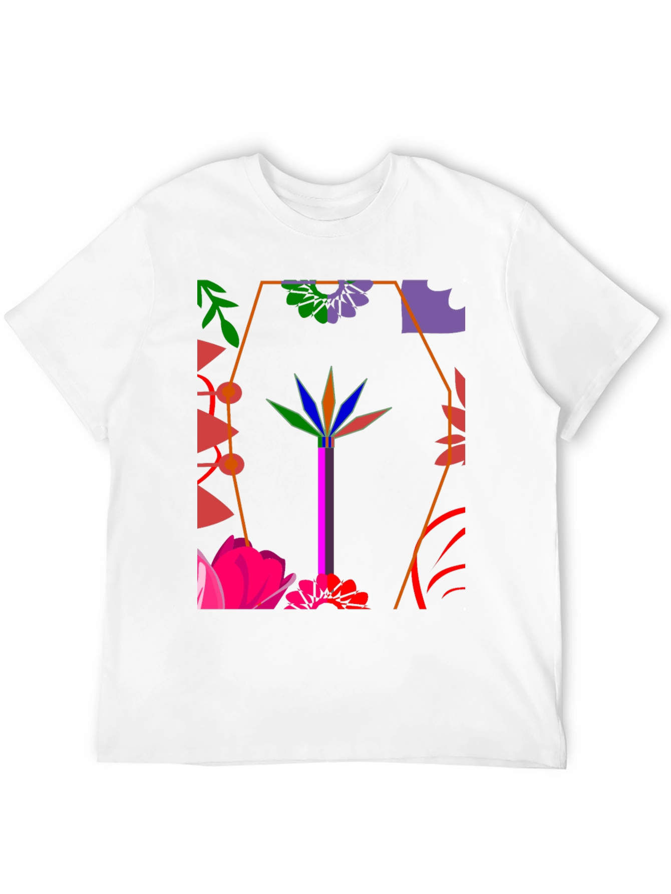 Abstract Floral Graphic Black T-Shirt
