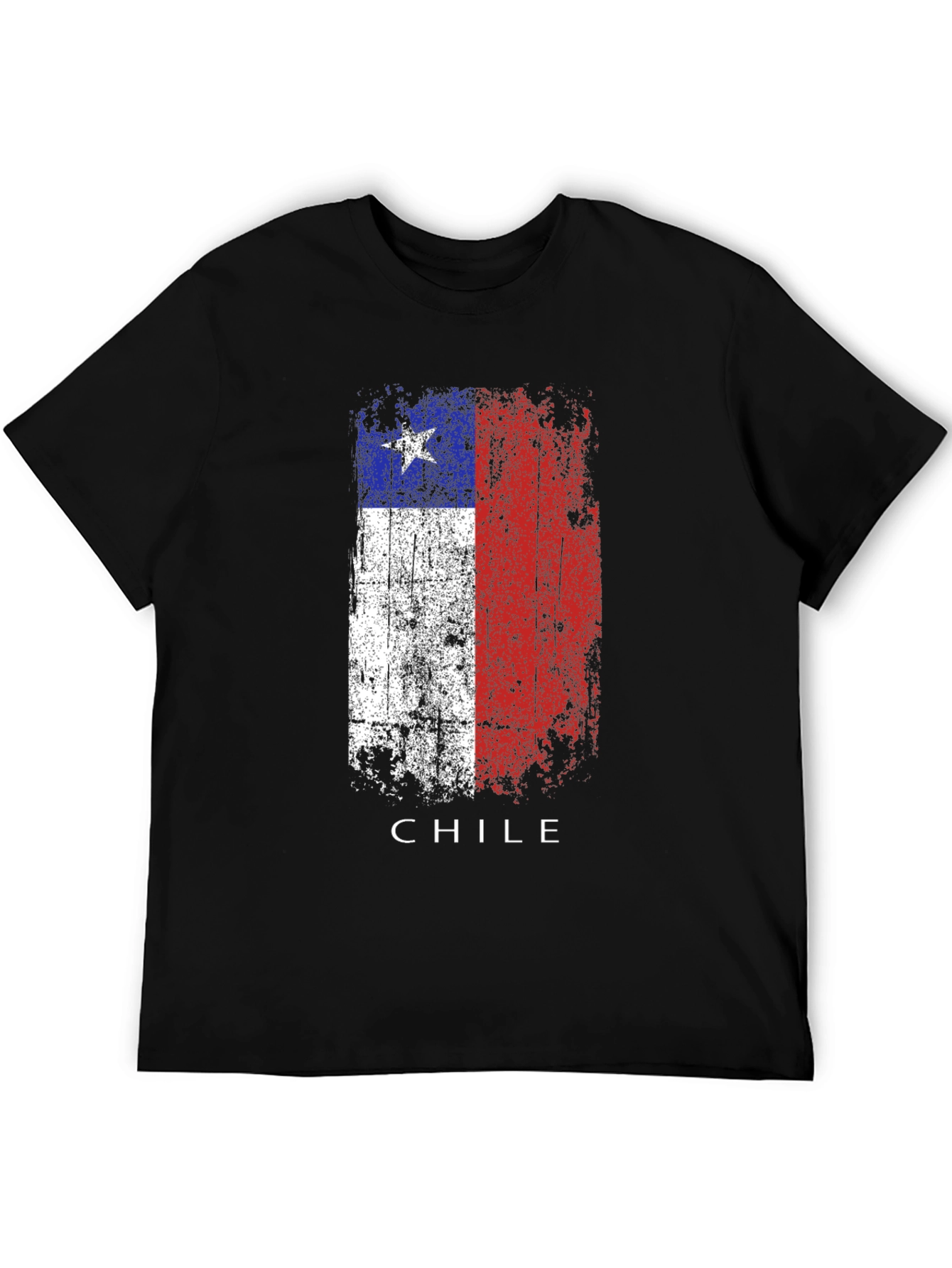 Chile Flag Grunge T-Shirt - Black