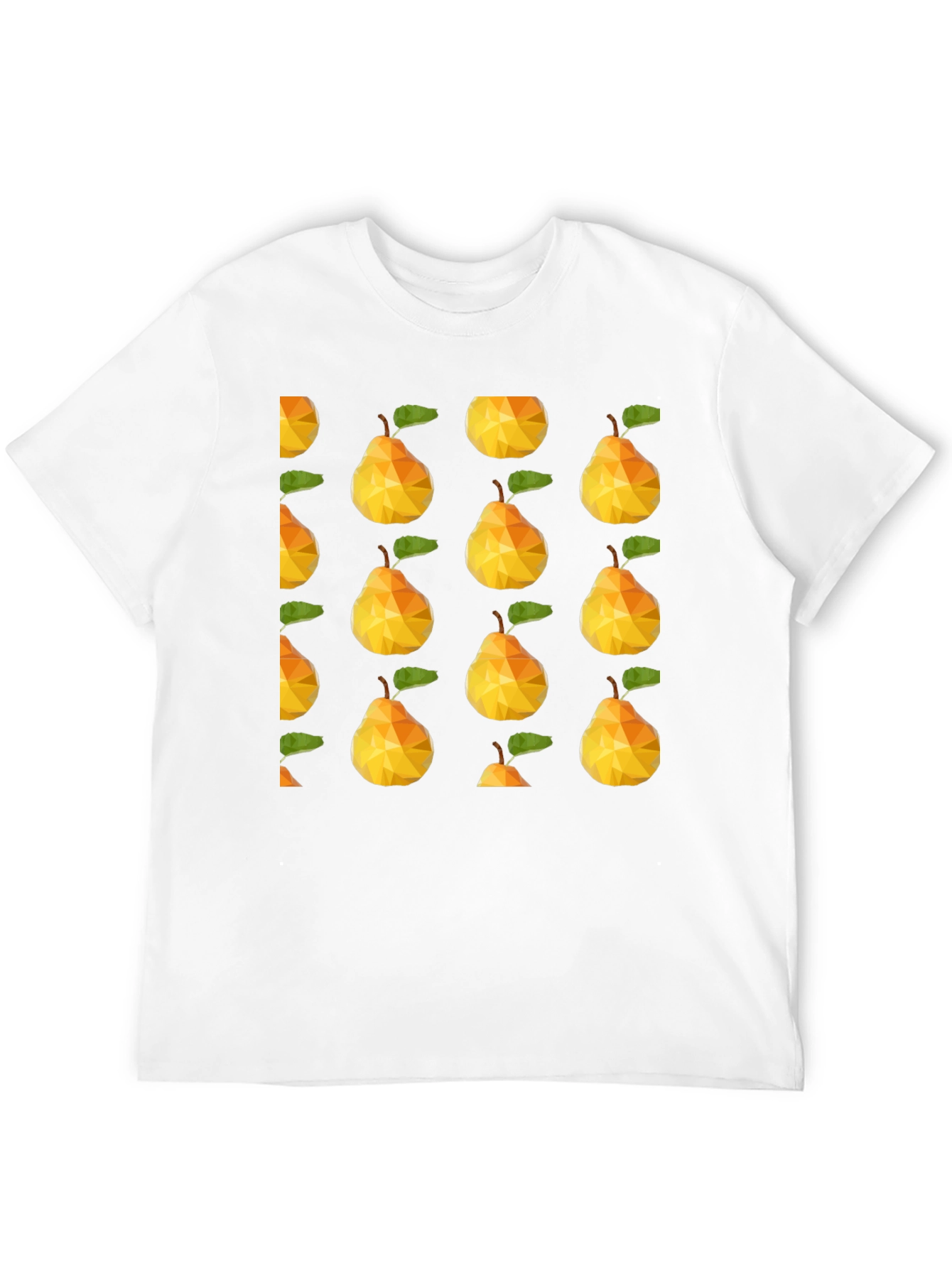 Geometric Pear Print Black T-Shirt
