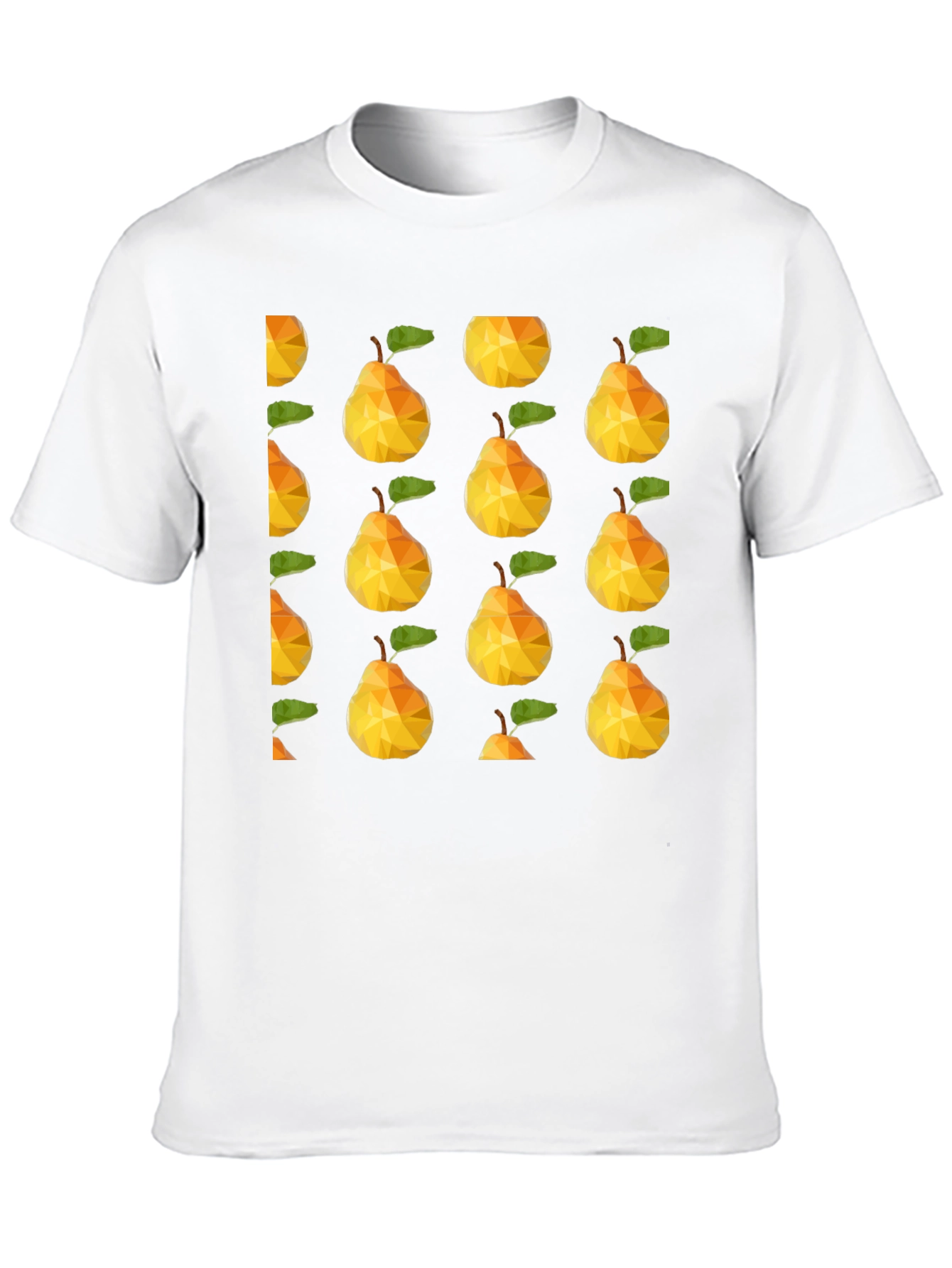 Geometric Pear Print Black T-Shirt