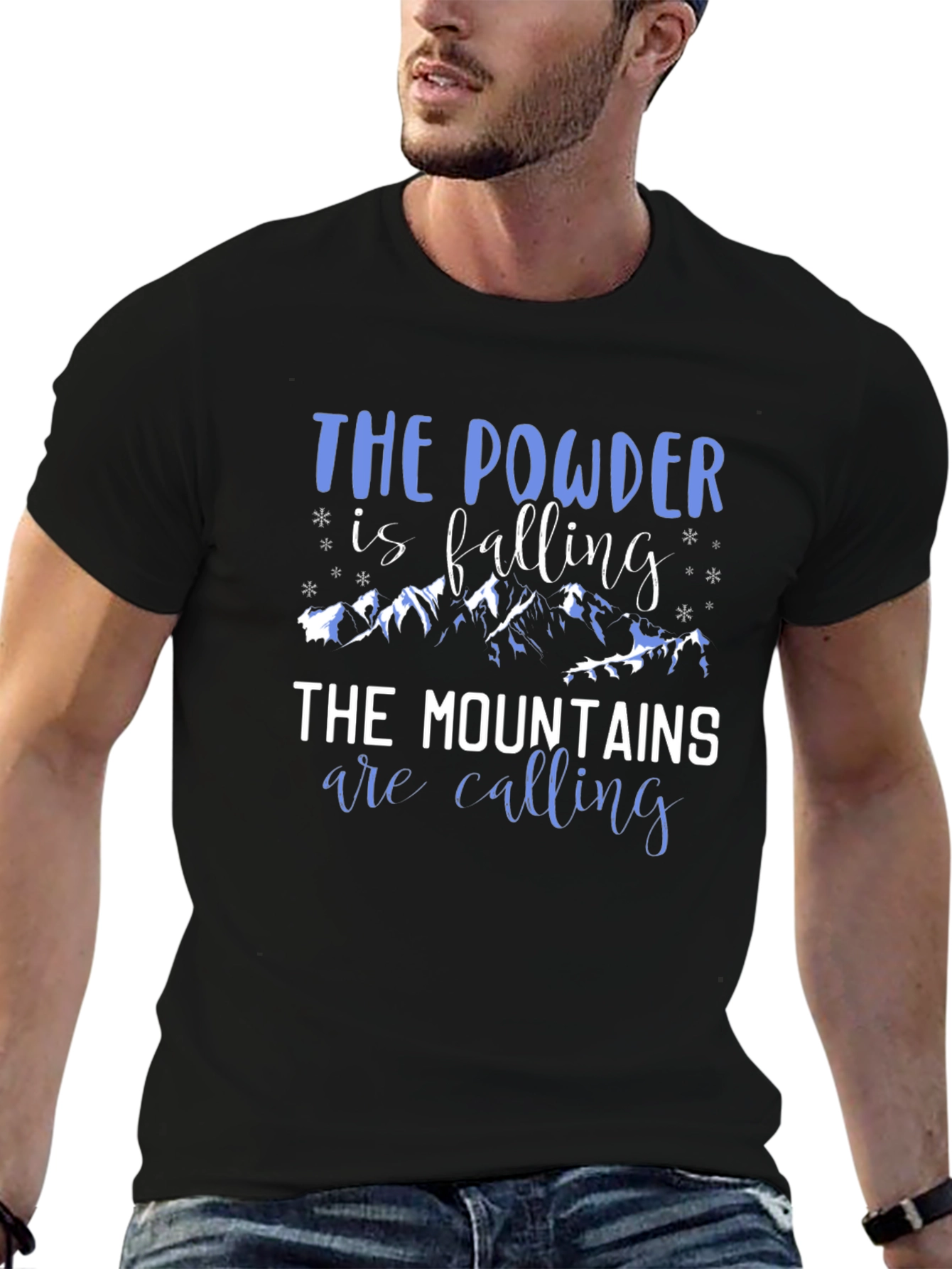 Powder & Mountains Black Graphic Tee