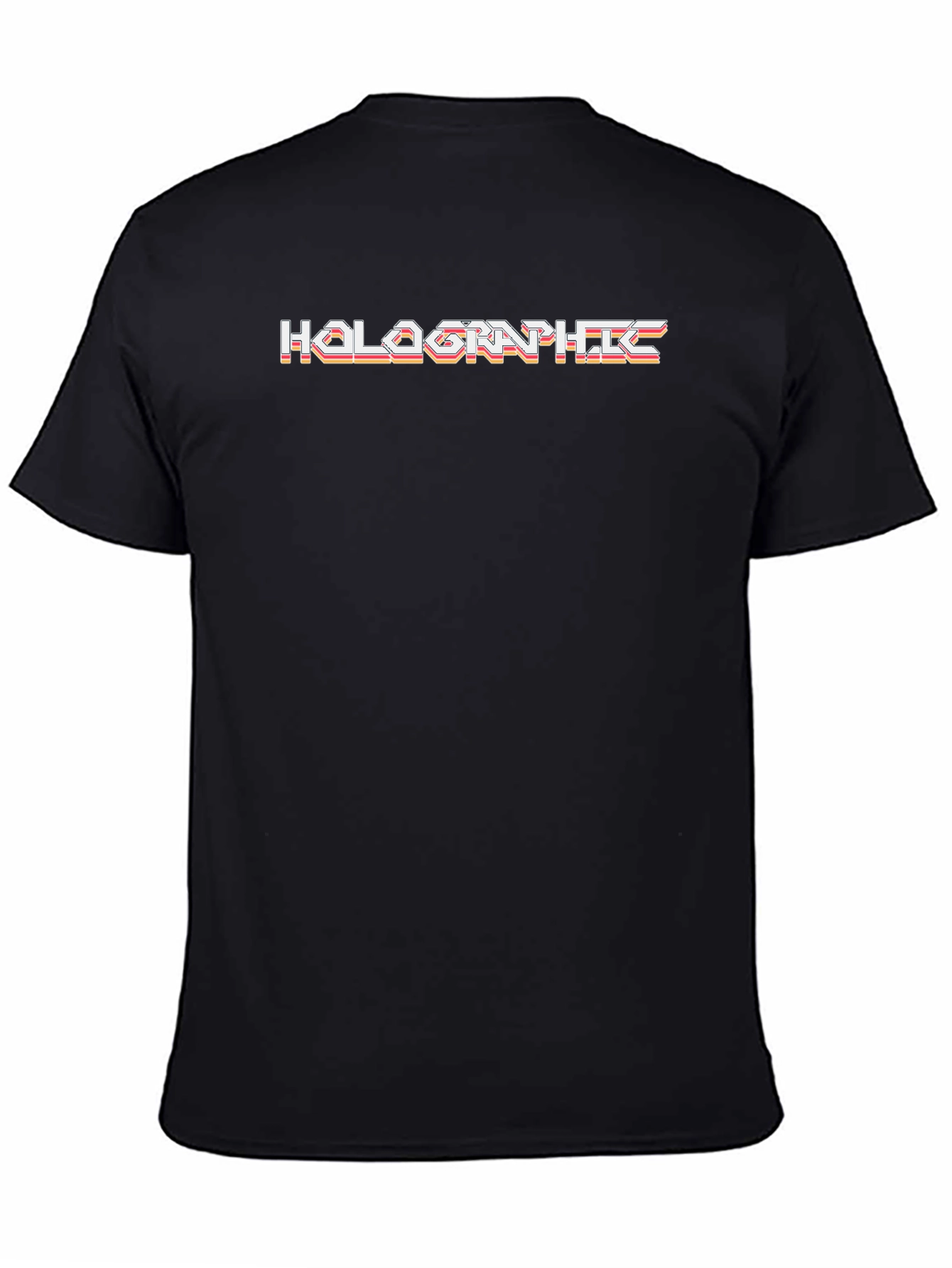 Retro Holographic Graphic Black T-Shirt