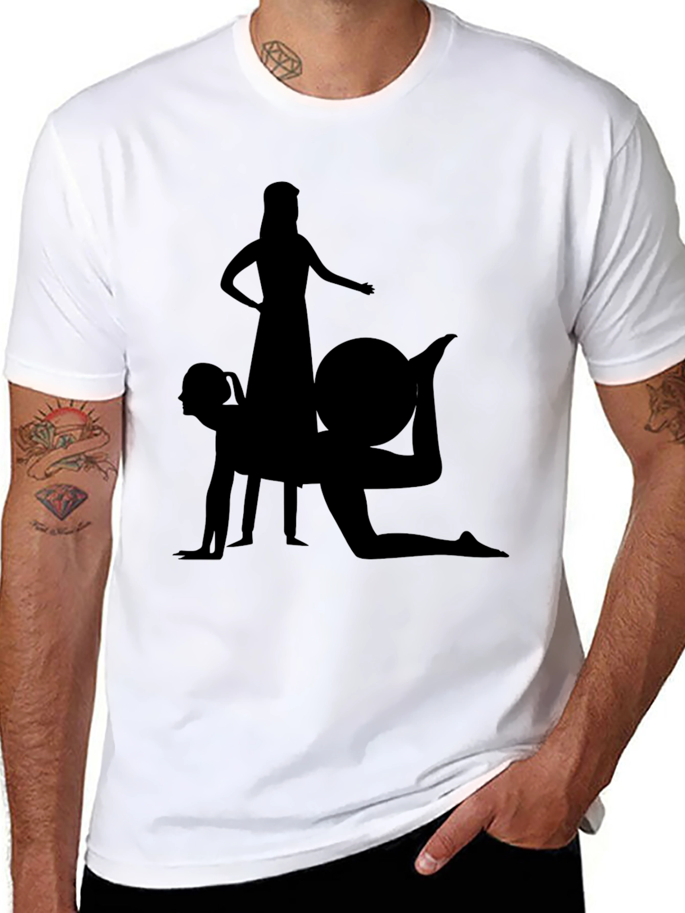 Silhouette Fitness Humor T-Shirt - Black