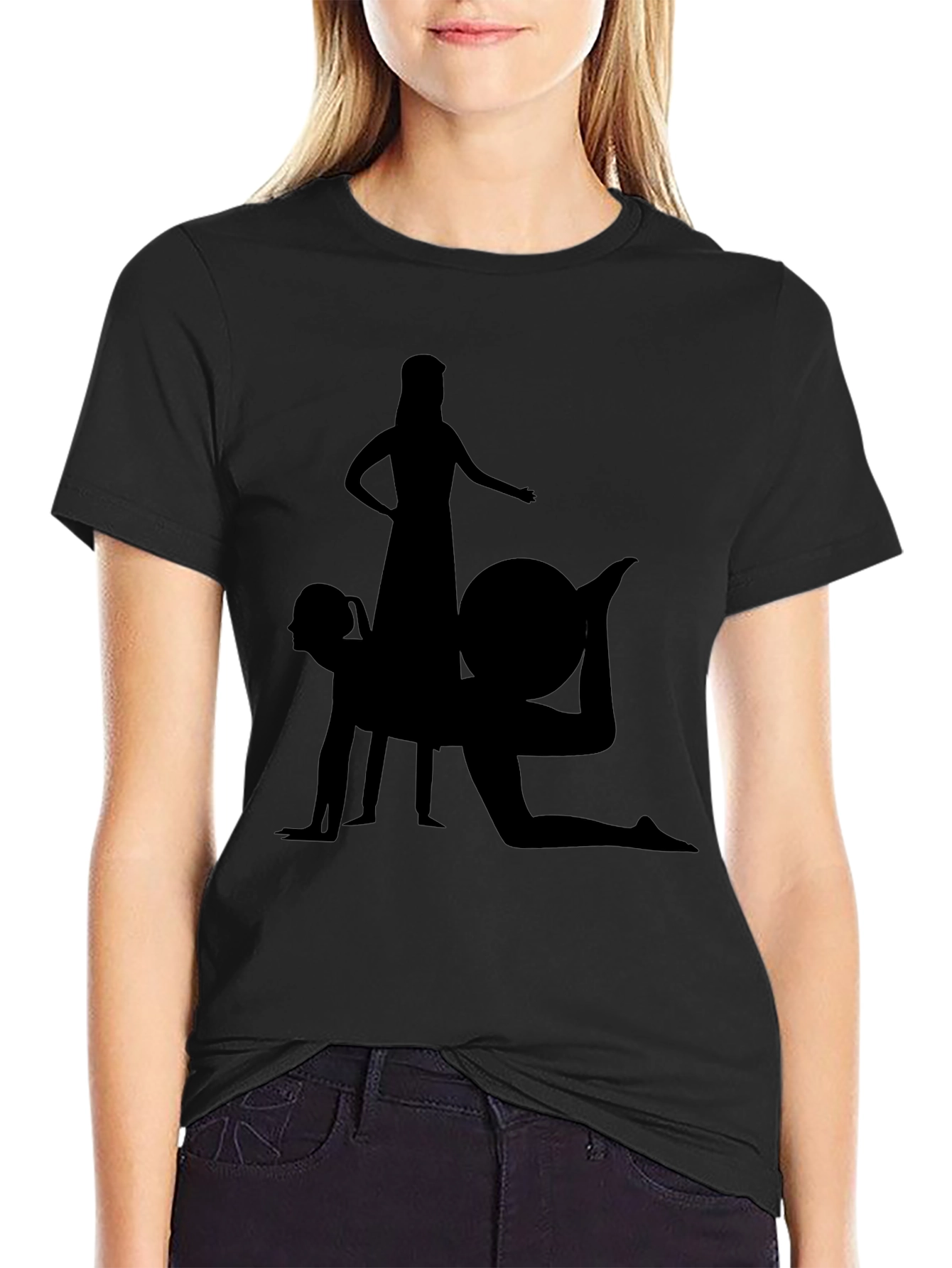 Silhouette Fitness Humor T-Shirt - Black