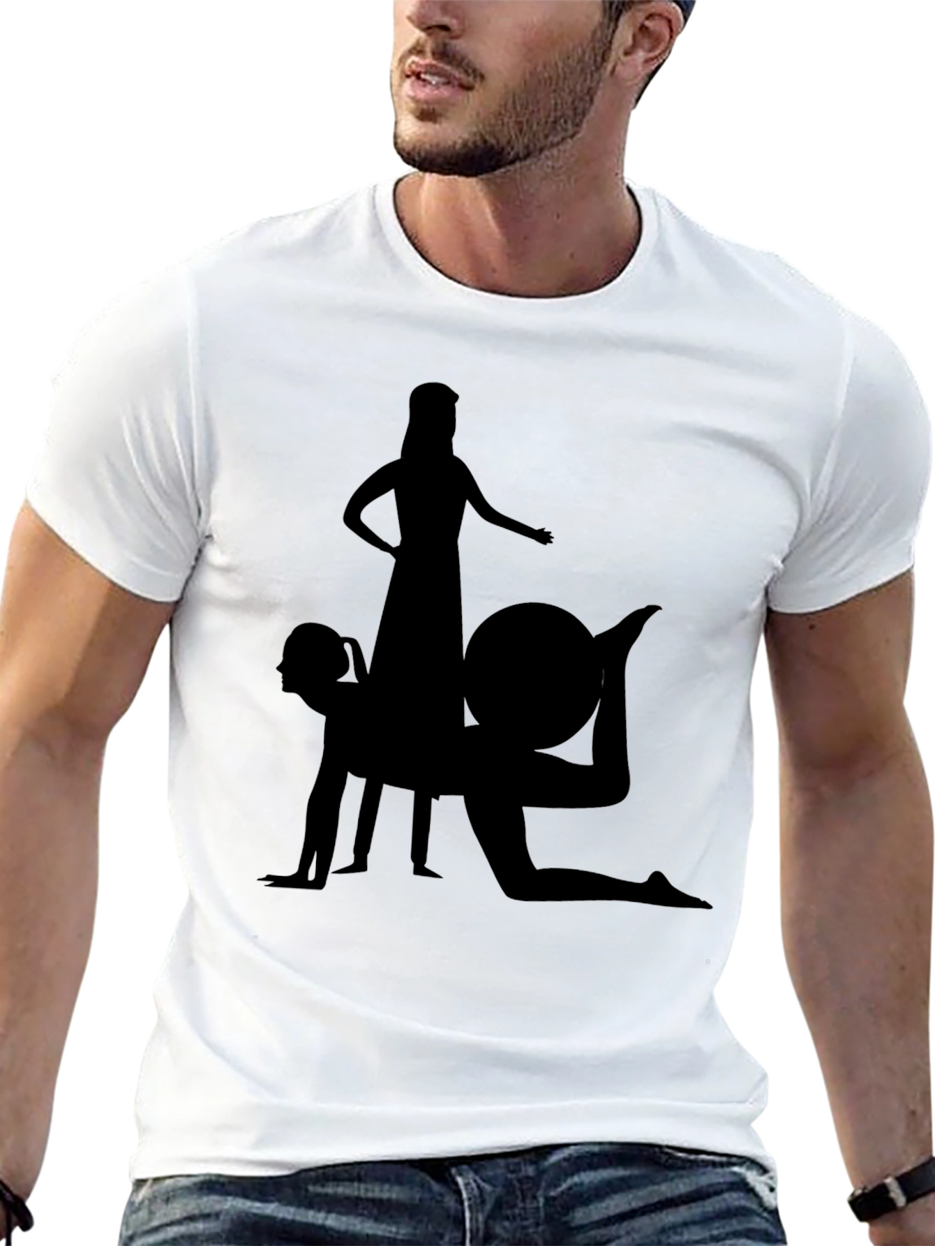 Silhouette Fitness Humor T-Shirt - Black