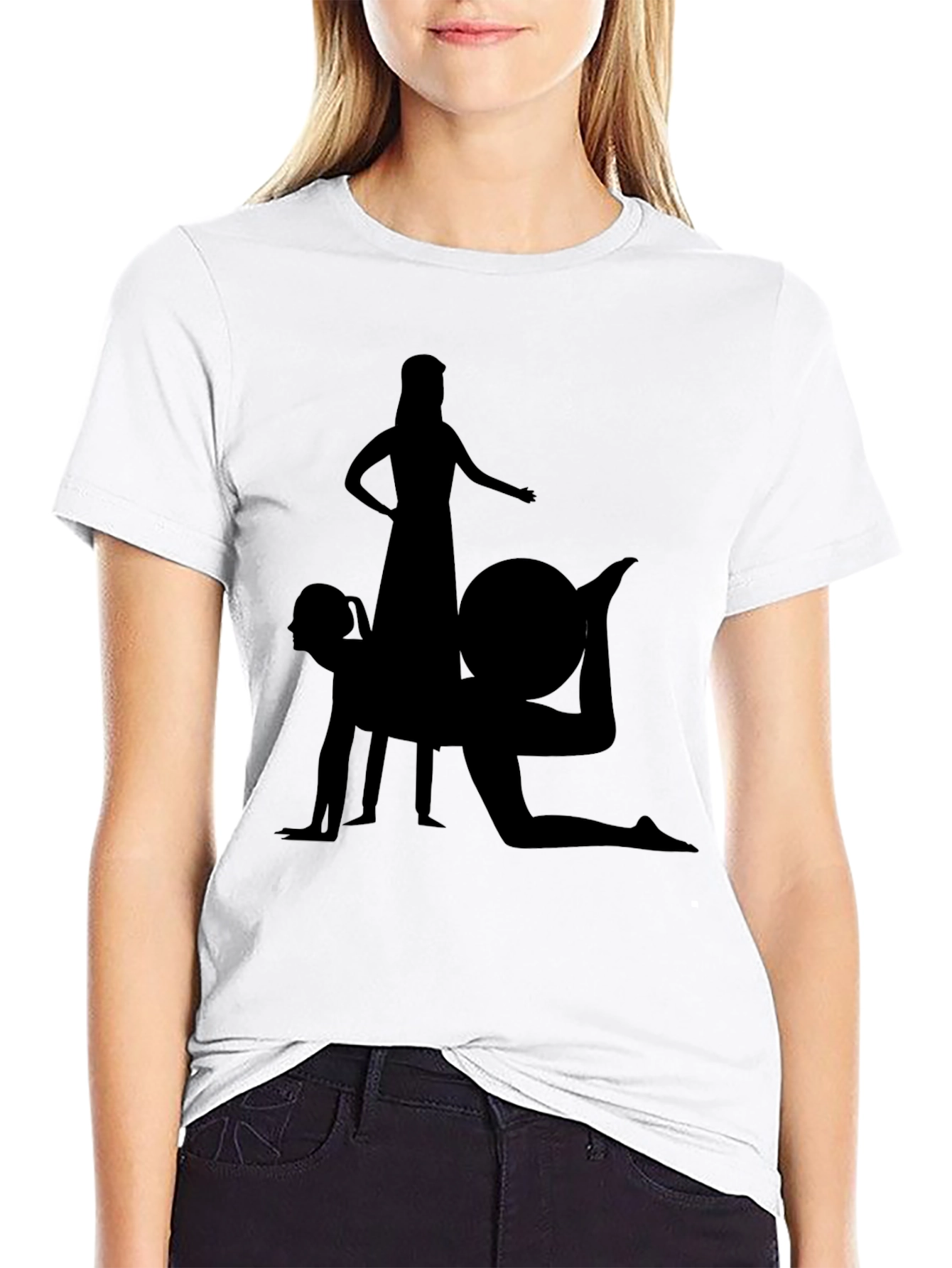 Silhouette Fitness Humor T-Shirt - Black