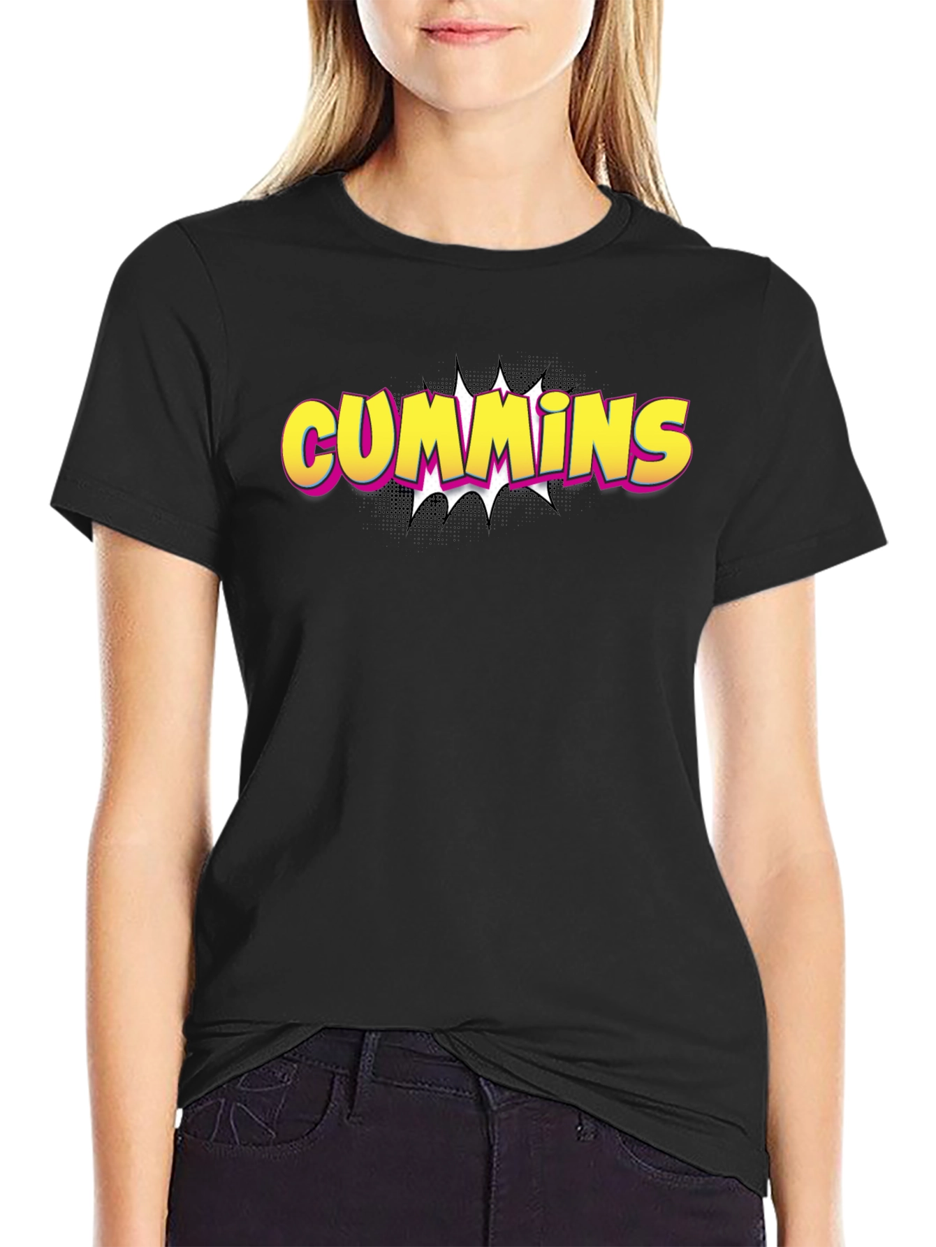 Cummins Graphic Tee - Bold Black Cotton T-Shirt