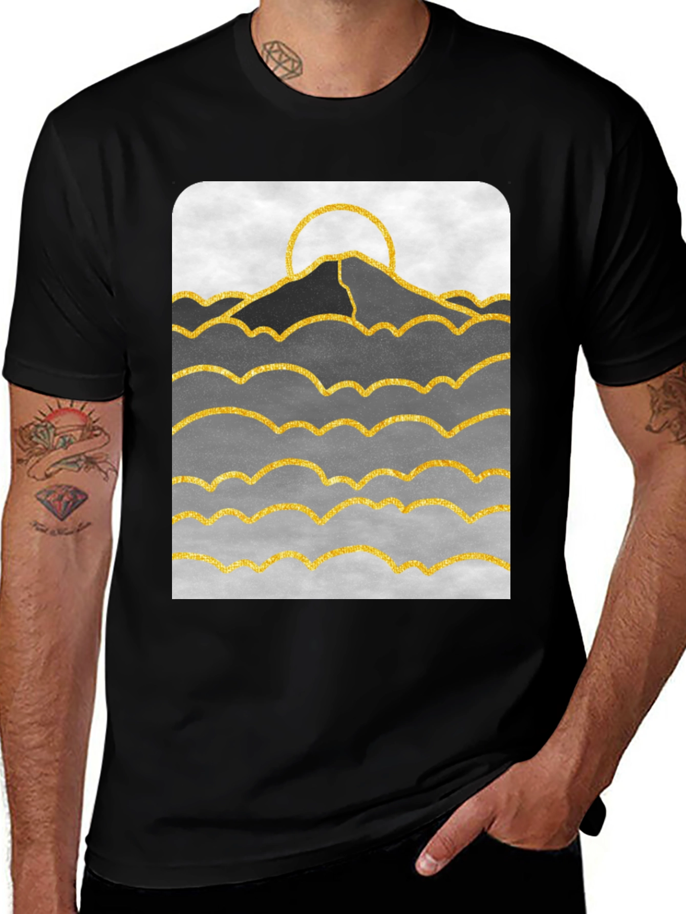 Mountainscape Graphic Print T-Shirt