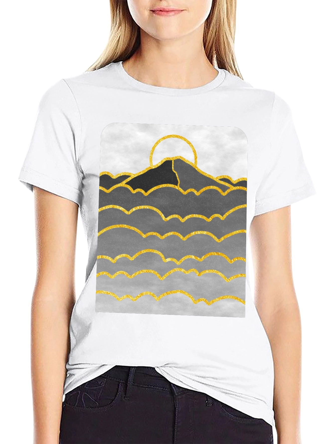 Mountainscape Graphic Print T-Shirt