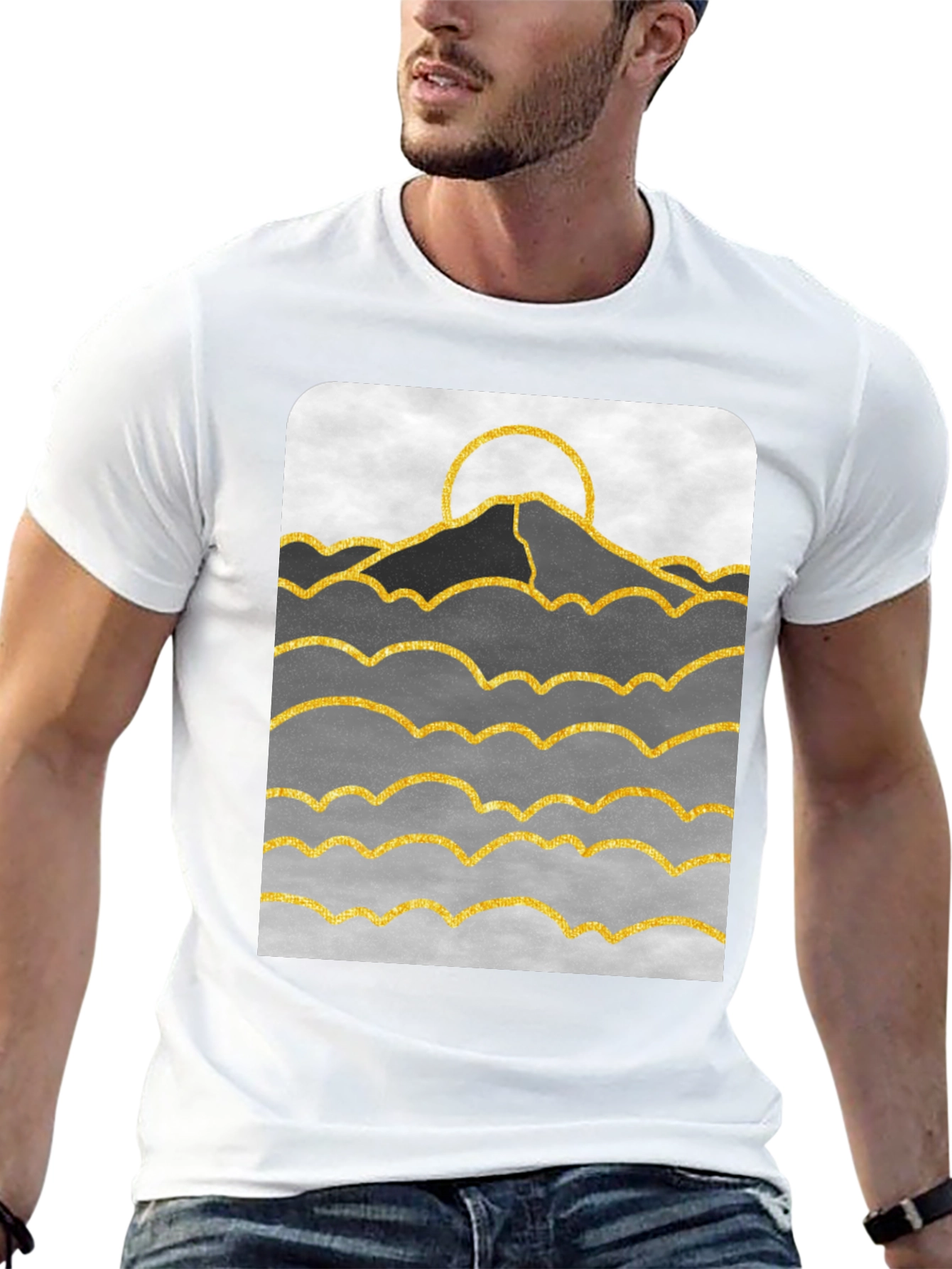 Mountainscape Graphic Print T-Shirt