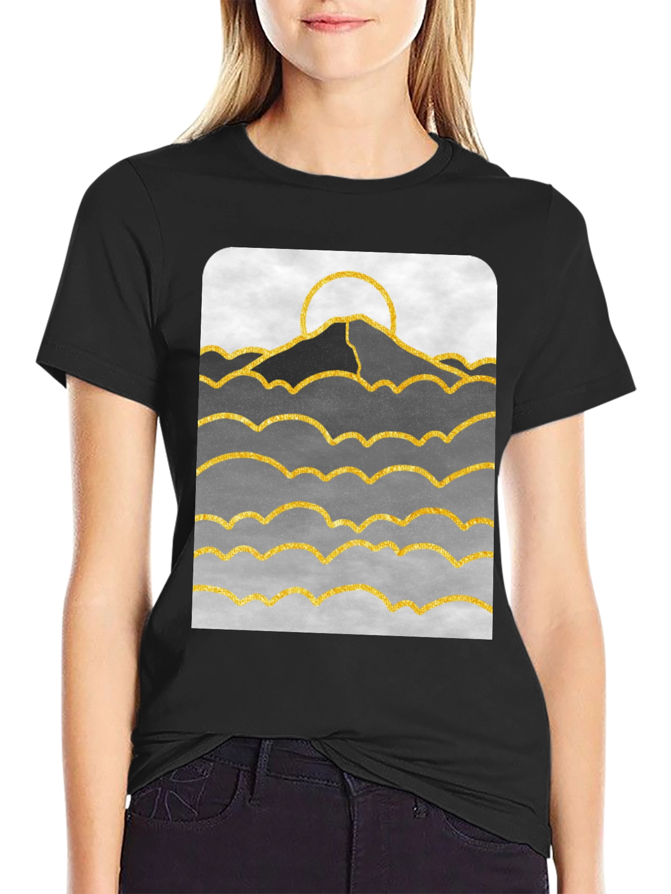 Mountainscape Graphic Print T-Shirt