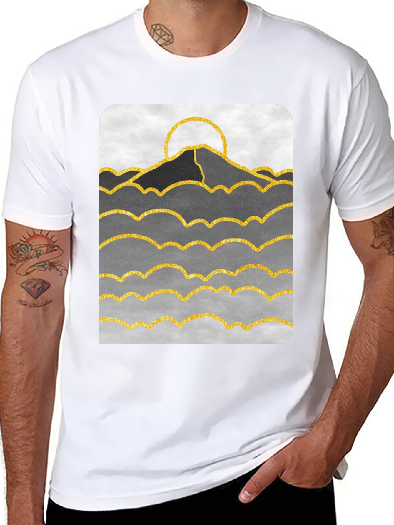 Mountainscape Graphic Print T-Shirt