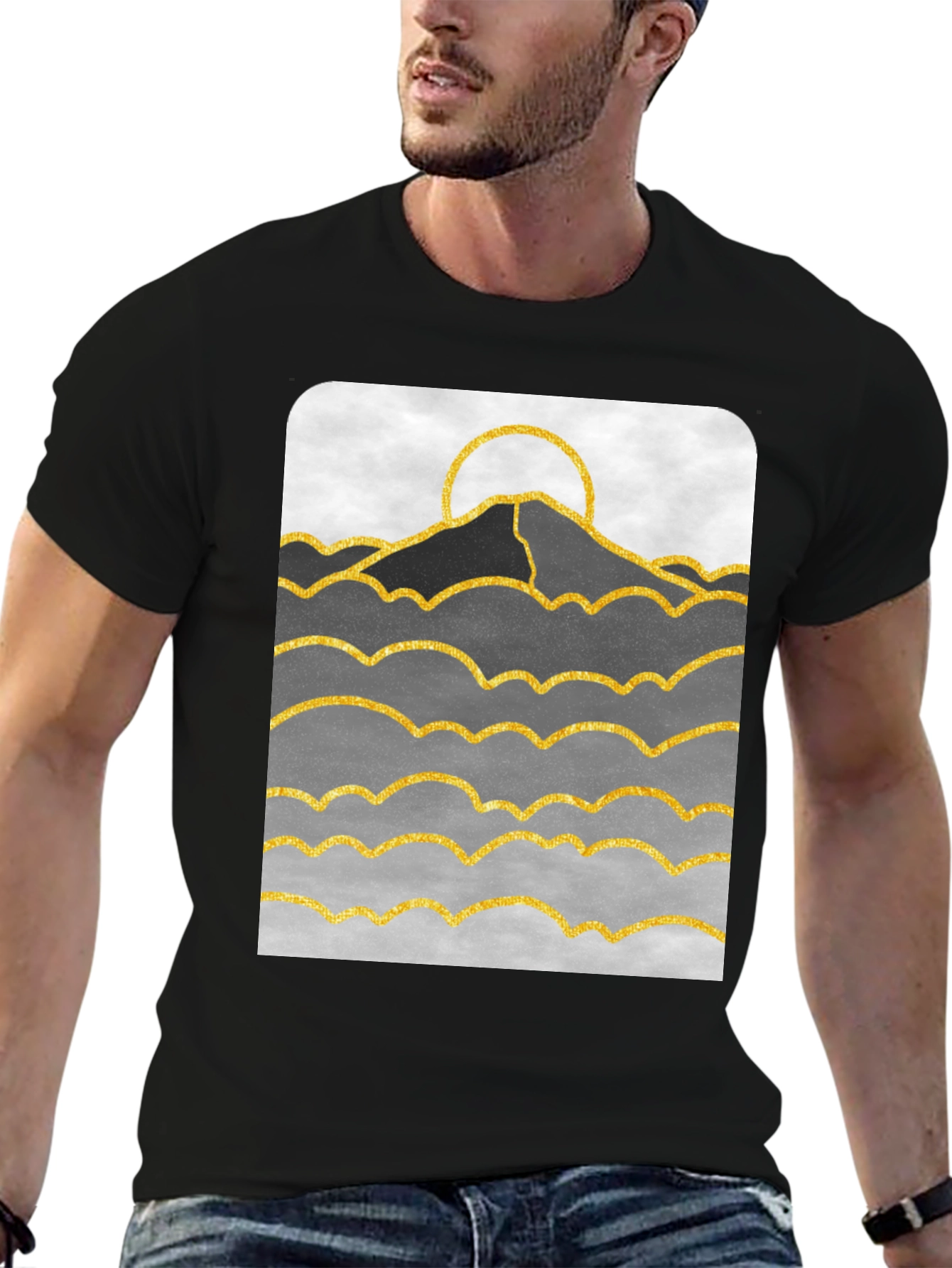 Mountainscape Graphic Print T-Shirt