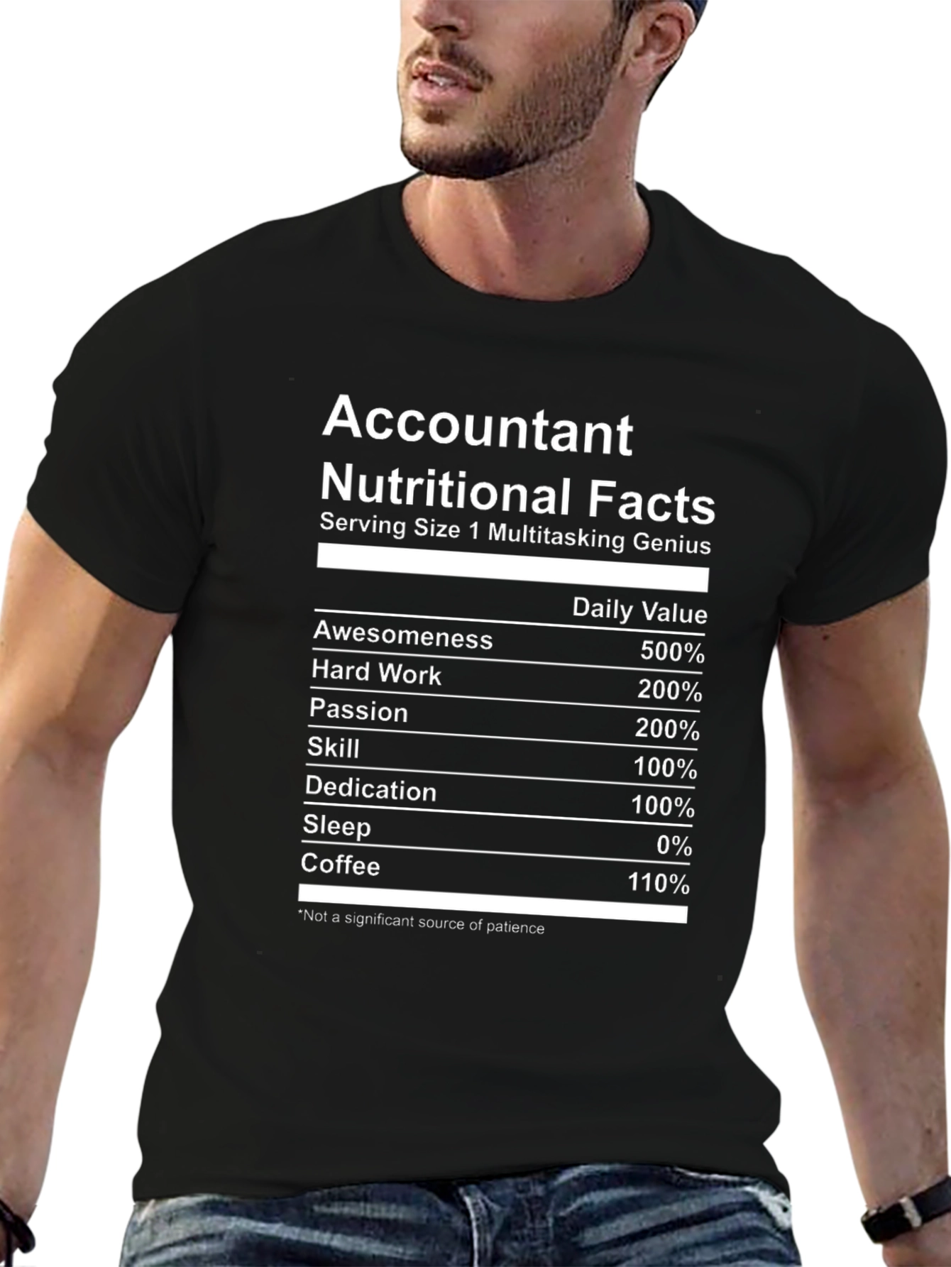 Accountant Nutritional Facts Funny T-Shirt