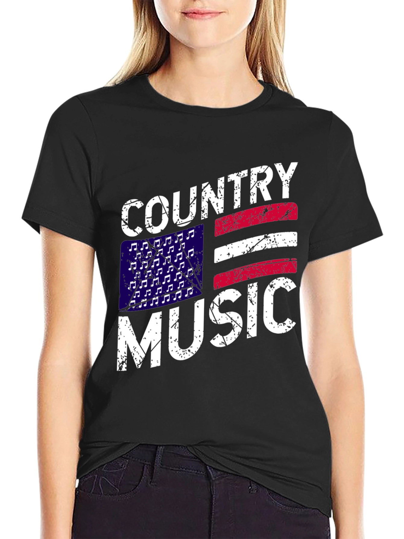 Country Music American Flag Graphic T-Shirt