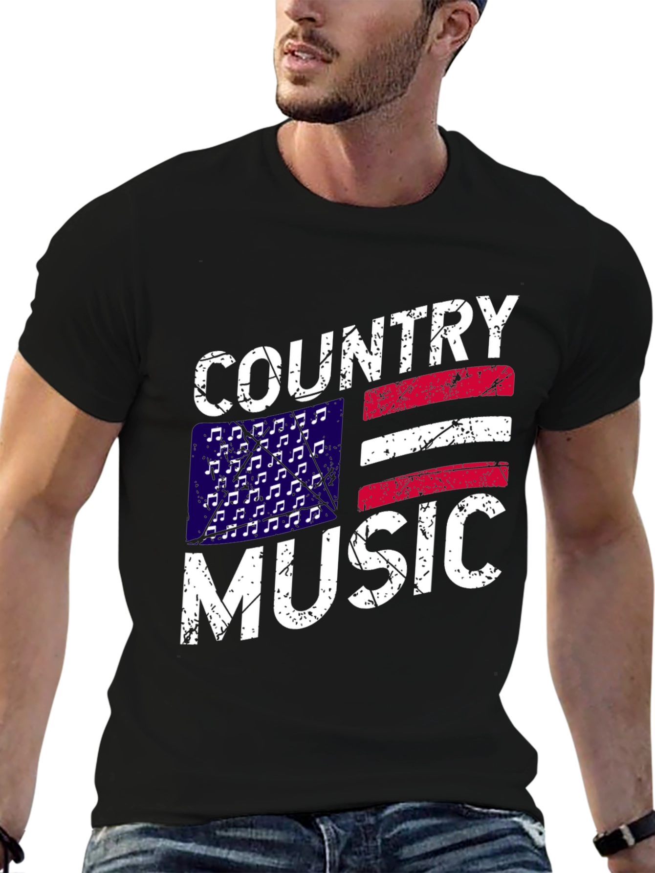 Country Music American Flag Graphic T-Shirt