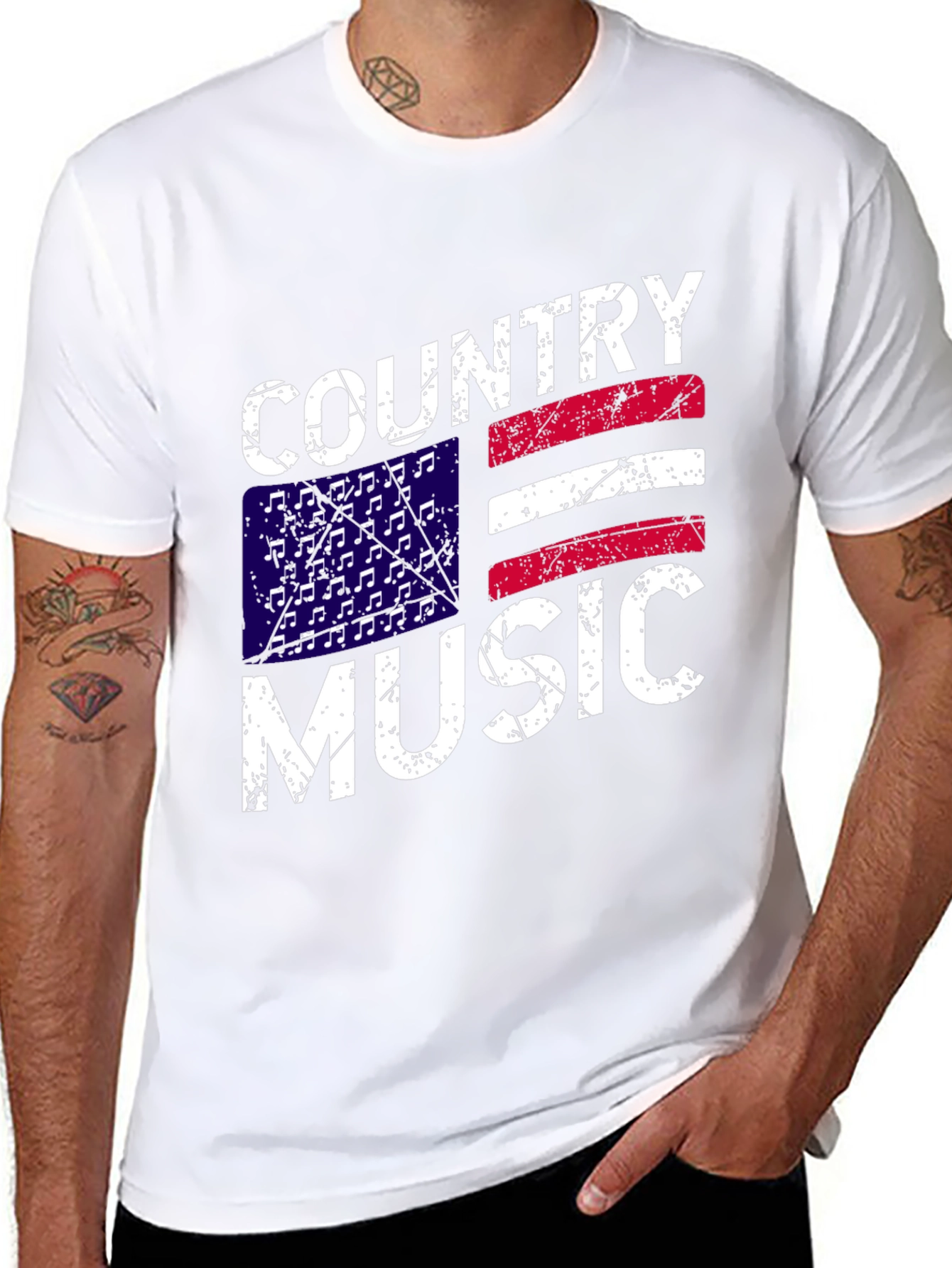 Country Music American Flag Graphic T-Shirt