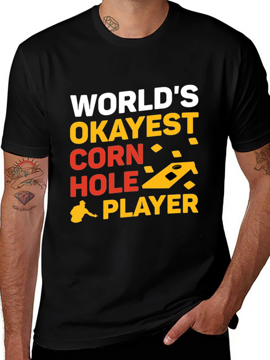 Worlds Okayest Corn Hole Player Graphic Tee