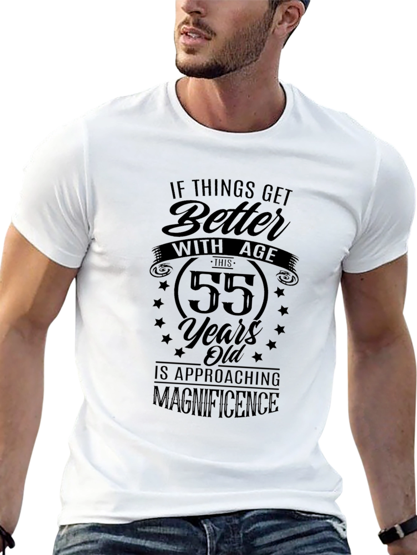 55 Years Old Approaching Magnificence Black T-Shirt