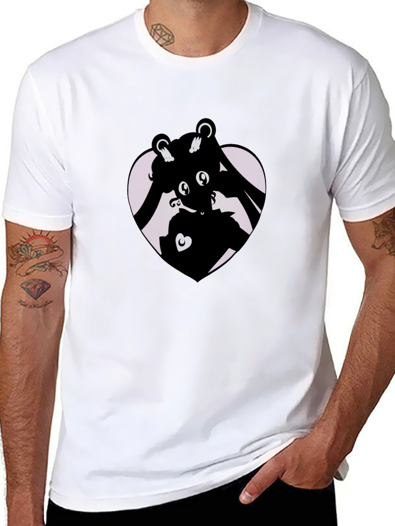 Silhouette Heart Black T-Shirt