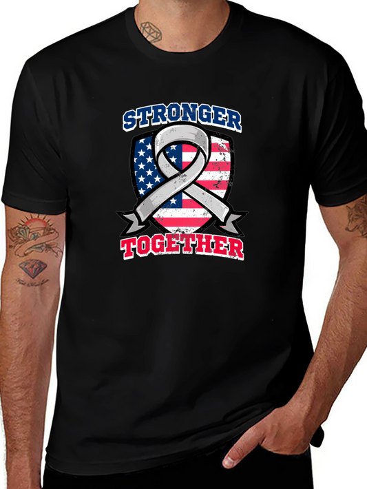 Stronger Together USA Flag Ribbon Graphic Tee