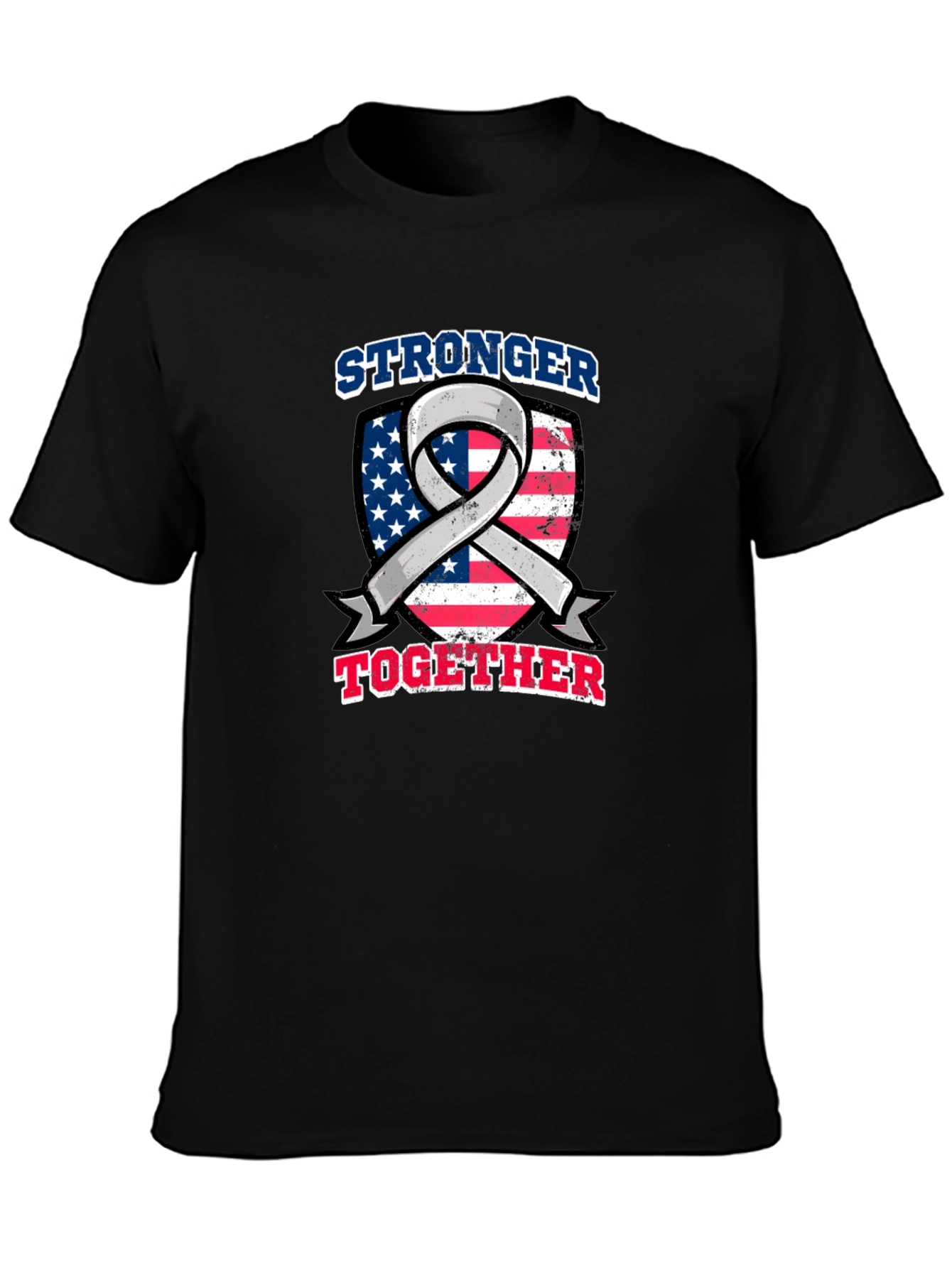 Stronger Together USA Flag Ribbon Graphic Tee