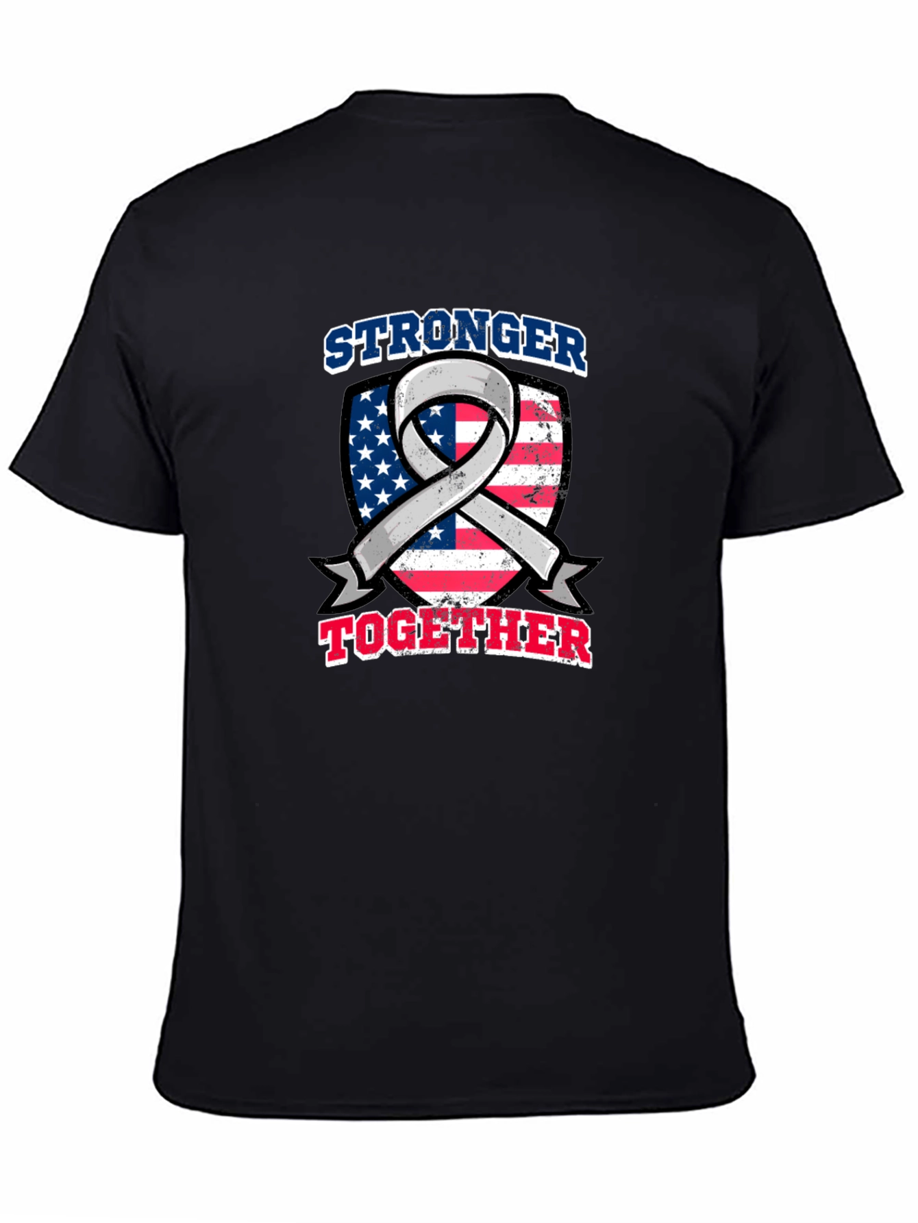 Stronger Together USA Flag Ribbon Graphic Tee