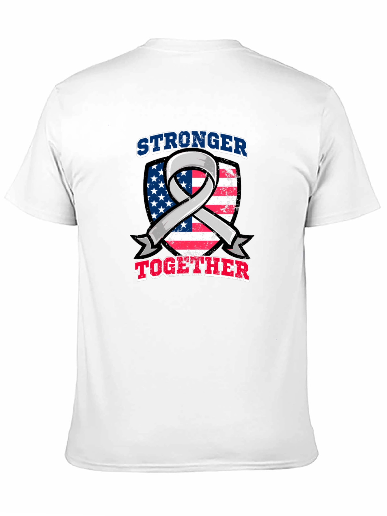 Stronger Together USA Flag Ribbon Graphic Tee