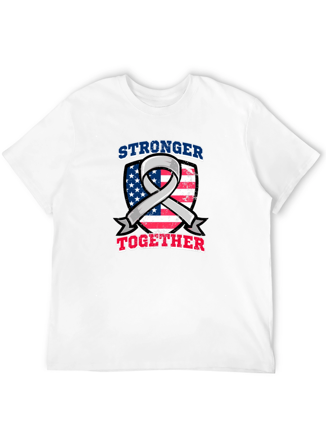 Stronger Together USA Flag Ribbon Graphic Tee
