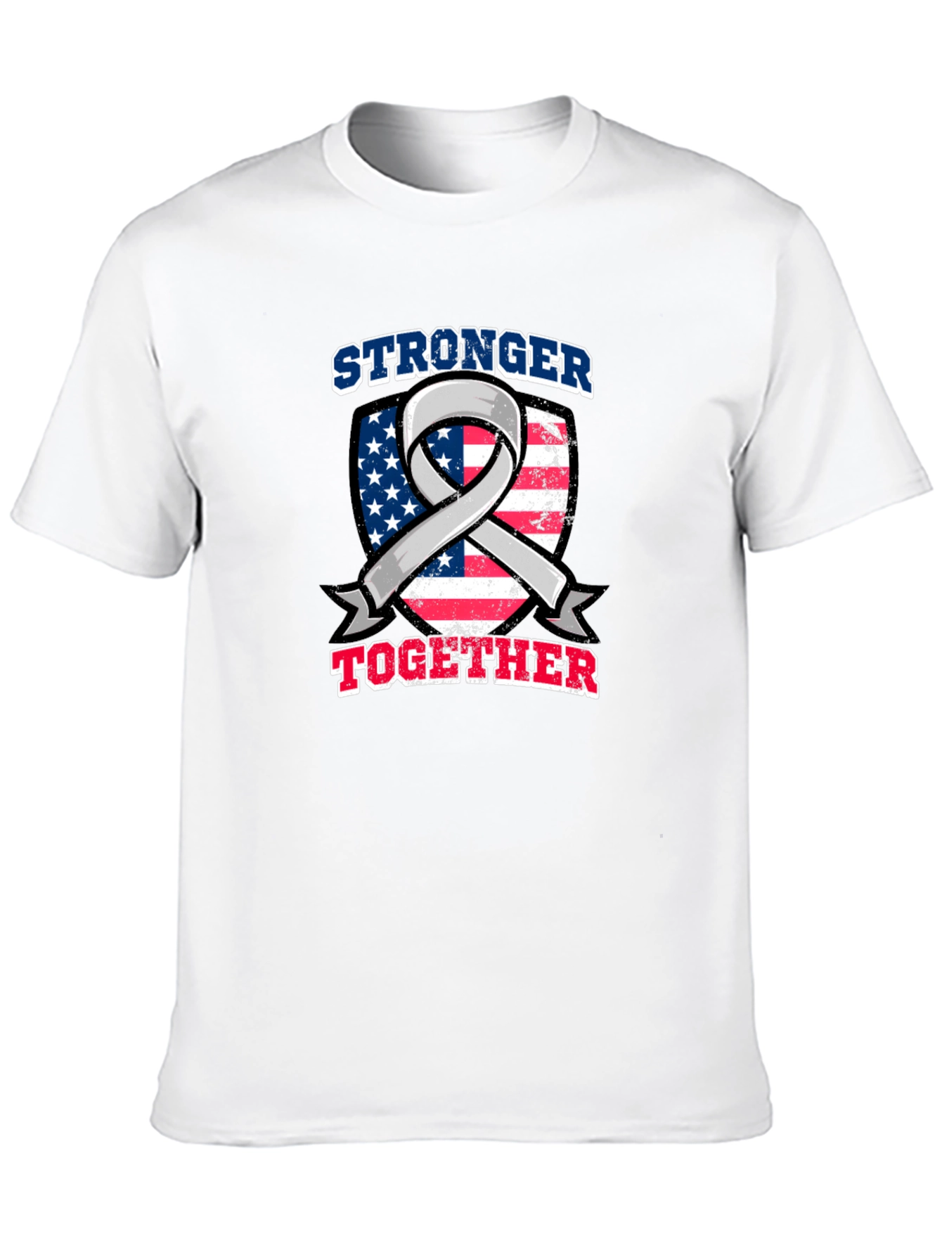 Stronger Together USA Flag Ribbon Graphic Tee